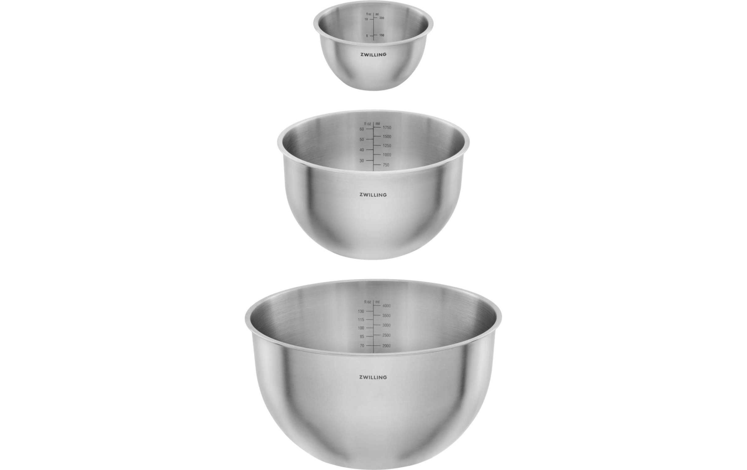 Zwilling Bol »Fresh &Save BOWLS« 3 aus acier inoxydable ensemble de bols en acier inoxydable, empilable, 3 pièces, S/M/L