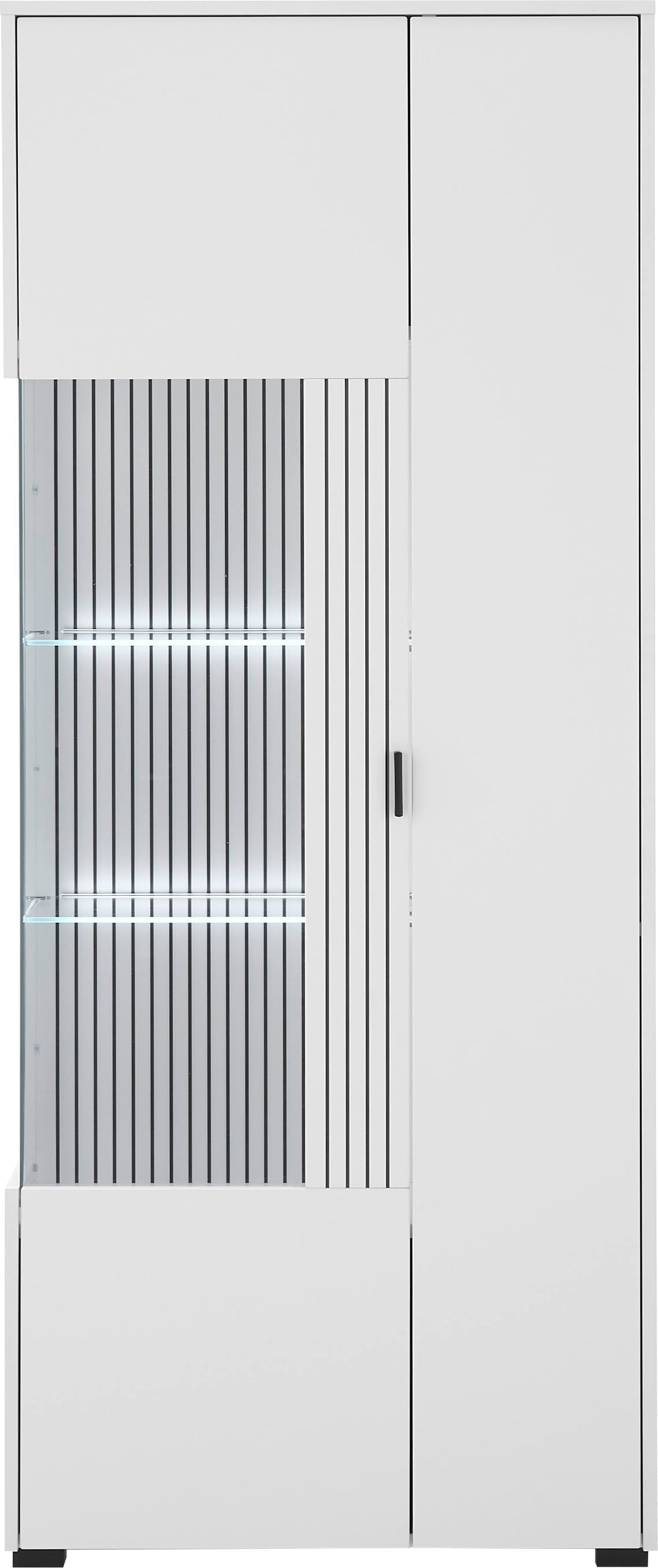 INOSIGN Vitrines »Hudson, Stauraumvitrine« in moderner Trendfarbe, Griffe aus Metall (Schwarz), Höhe 180 cm