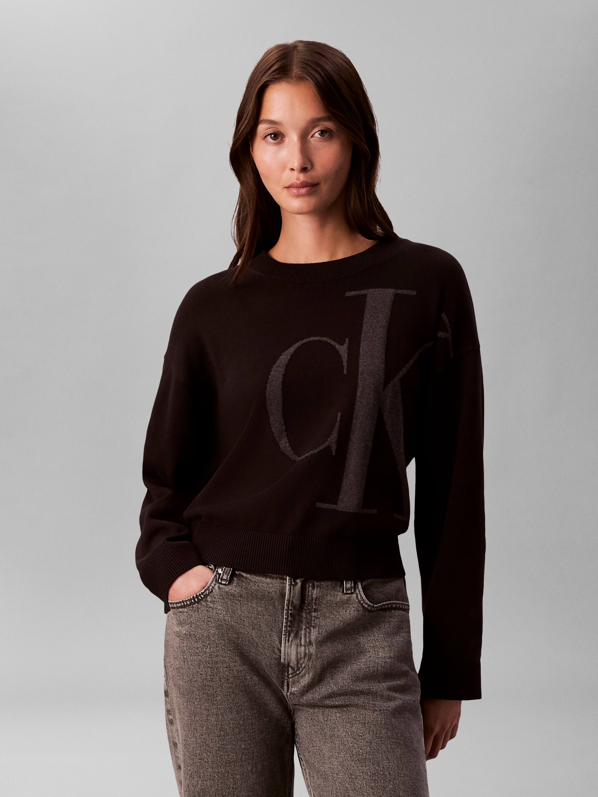 Image of Calvin Klein Jeans Strickpullover Regular fit mit Rundhalsausschnitt