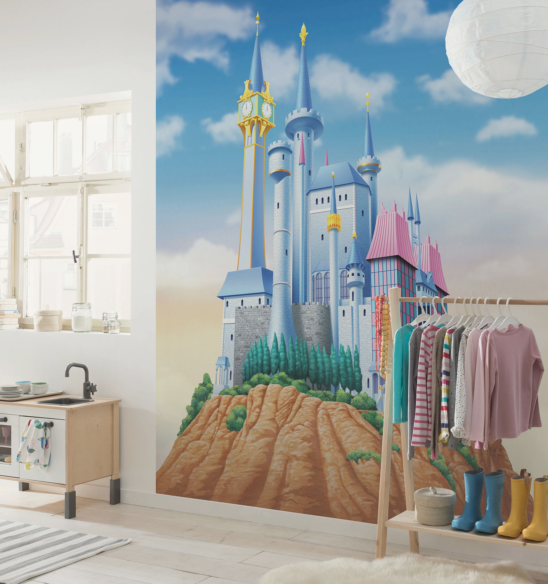 Image of Komar Kindertapete "Disney Princess Cinderella Castle" bedruckt glatt
