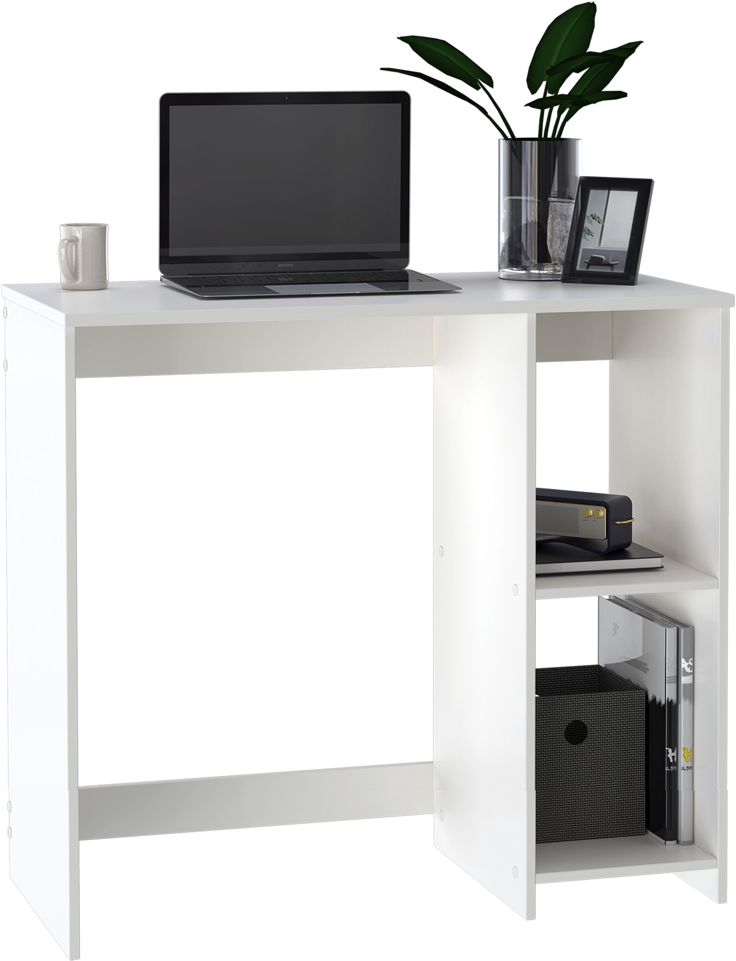 Image of GOODproduct Schreibtisch "BAKAR, Laptoptisch, Computertisch," 2 offene Fächer, platzsparend, Breite 80 x Tiefe 40 cm