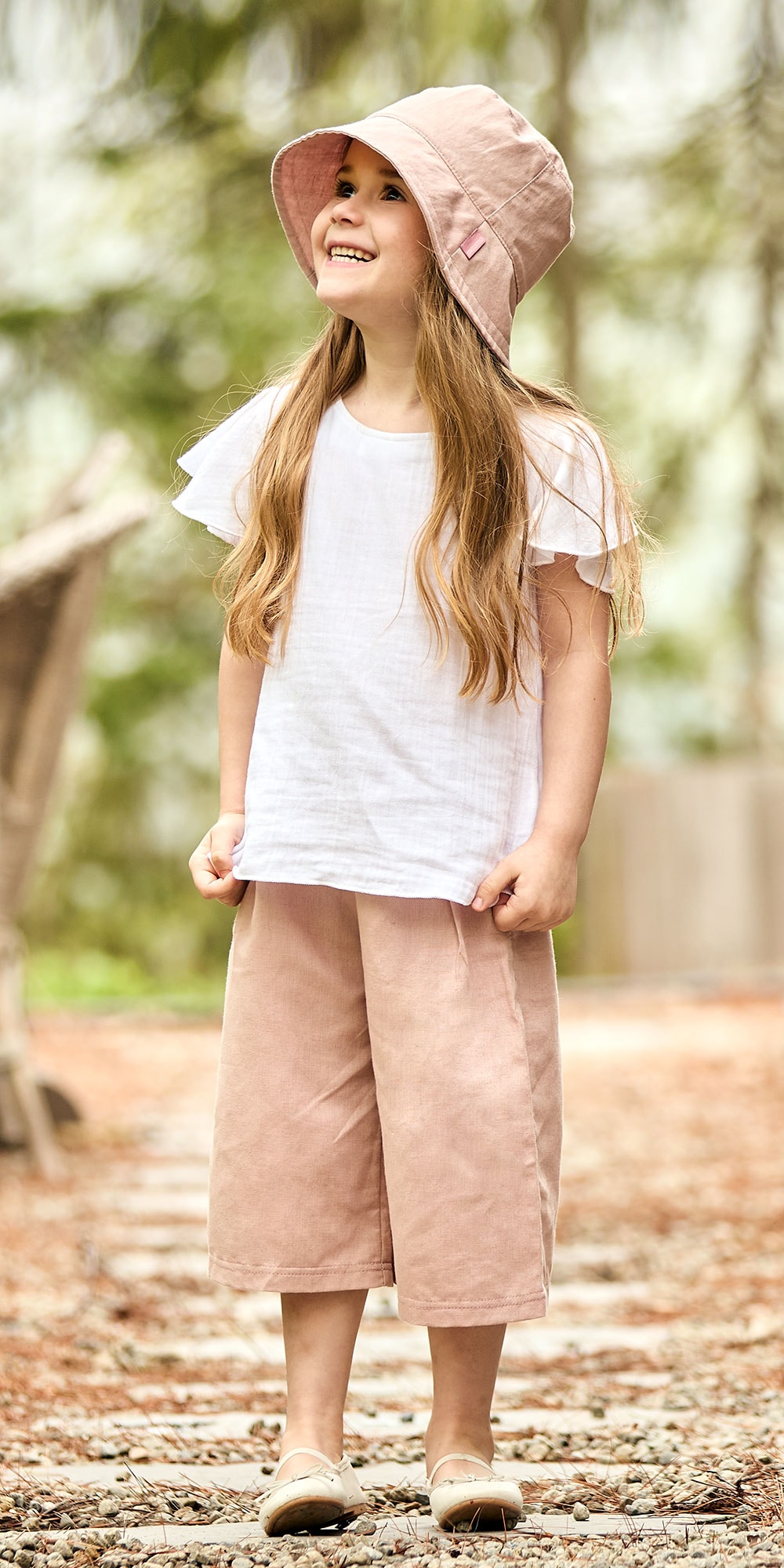 Image of MAXIMO T-Shirt 1 Weiss, Musselin, Flügelärmel, Knopfverschluss, Mädchen