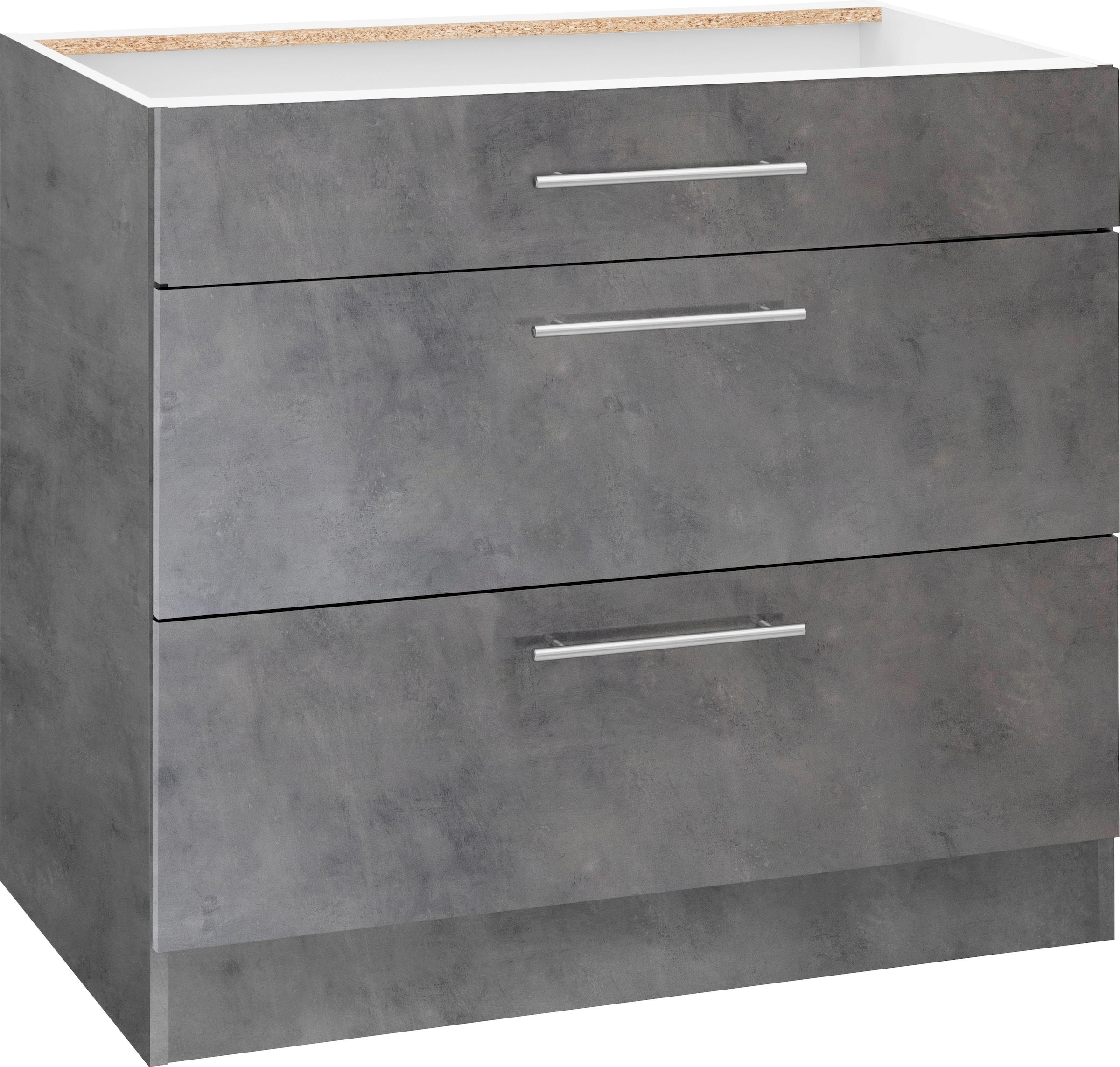 wiho Küchen Armoire basse »Cali« 90 cm breit, mit 2 grossen Auszügen ohne Arbeitsplatte