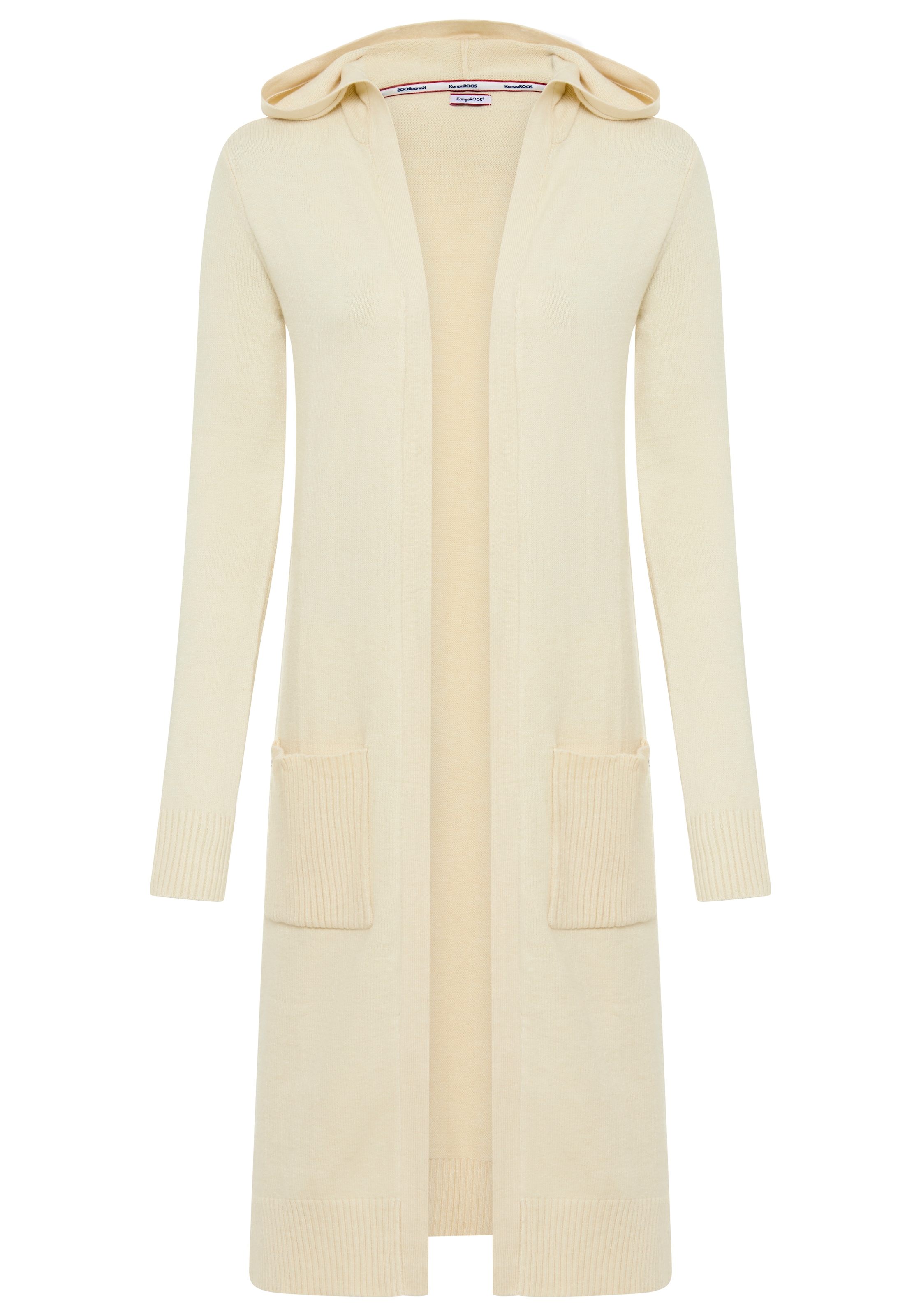 KangaROOS Cardigan long in offener Long-Form mit Kapuze