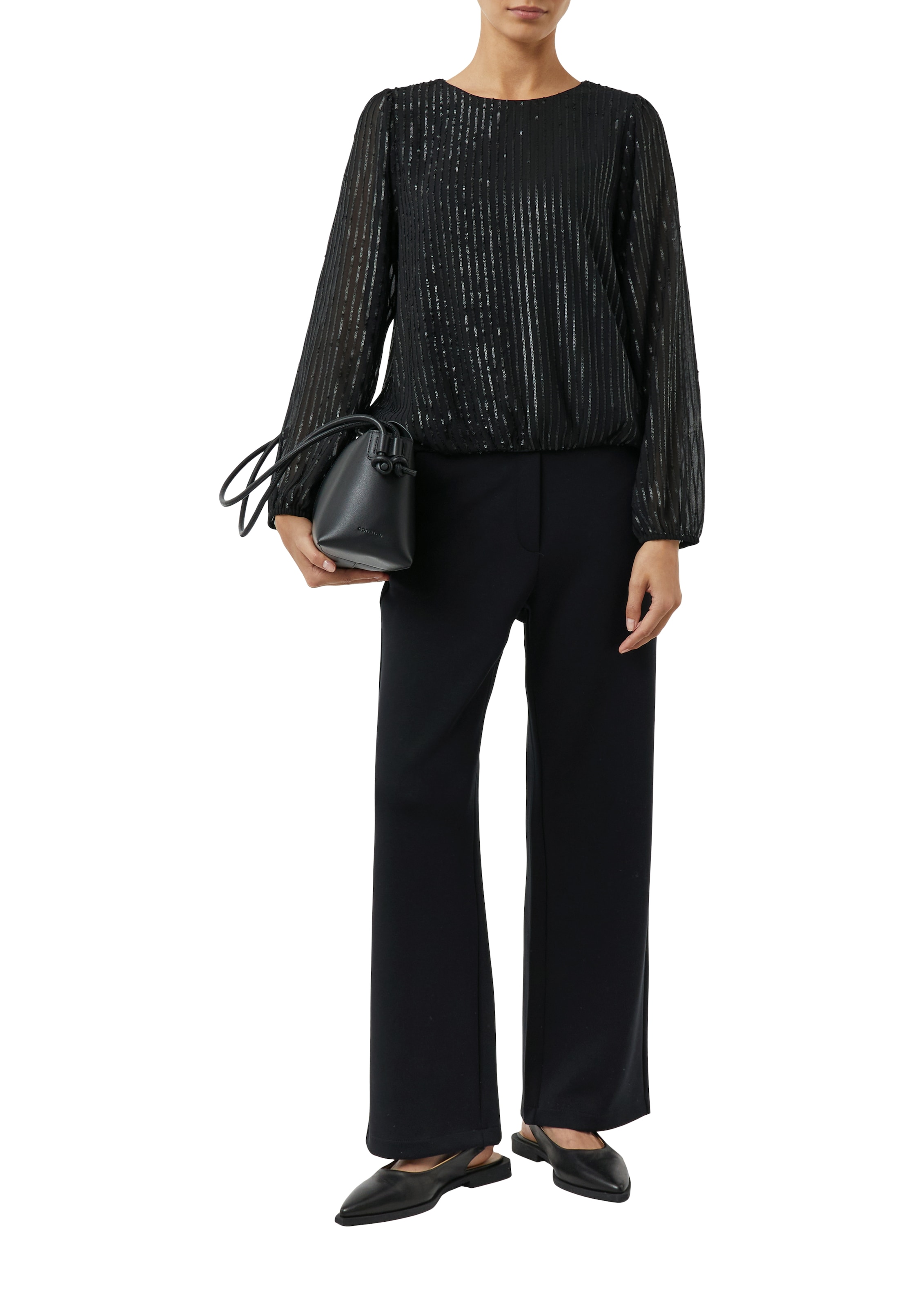 Comma Langarmbluse mit Pailetten-Muster