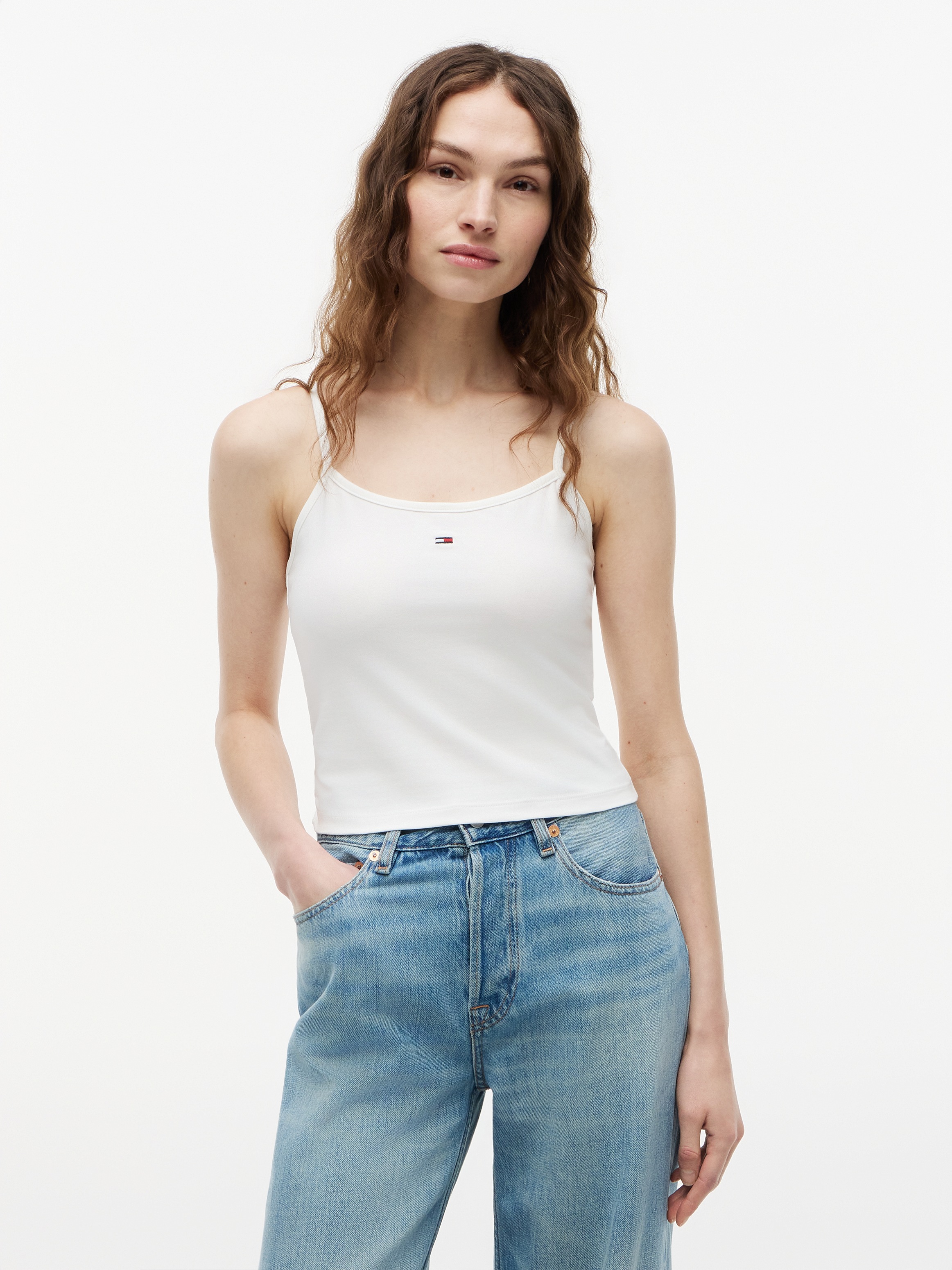 Image of Tommy Jeans Tanktop "TJW 2PACK ESSENTIAL STRAP TOP" Packung, 2er-Pack, 2 tlg. mit Logo-Flag