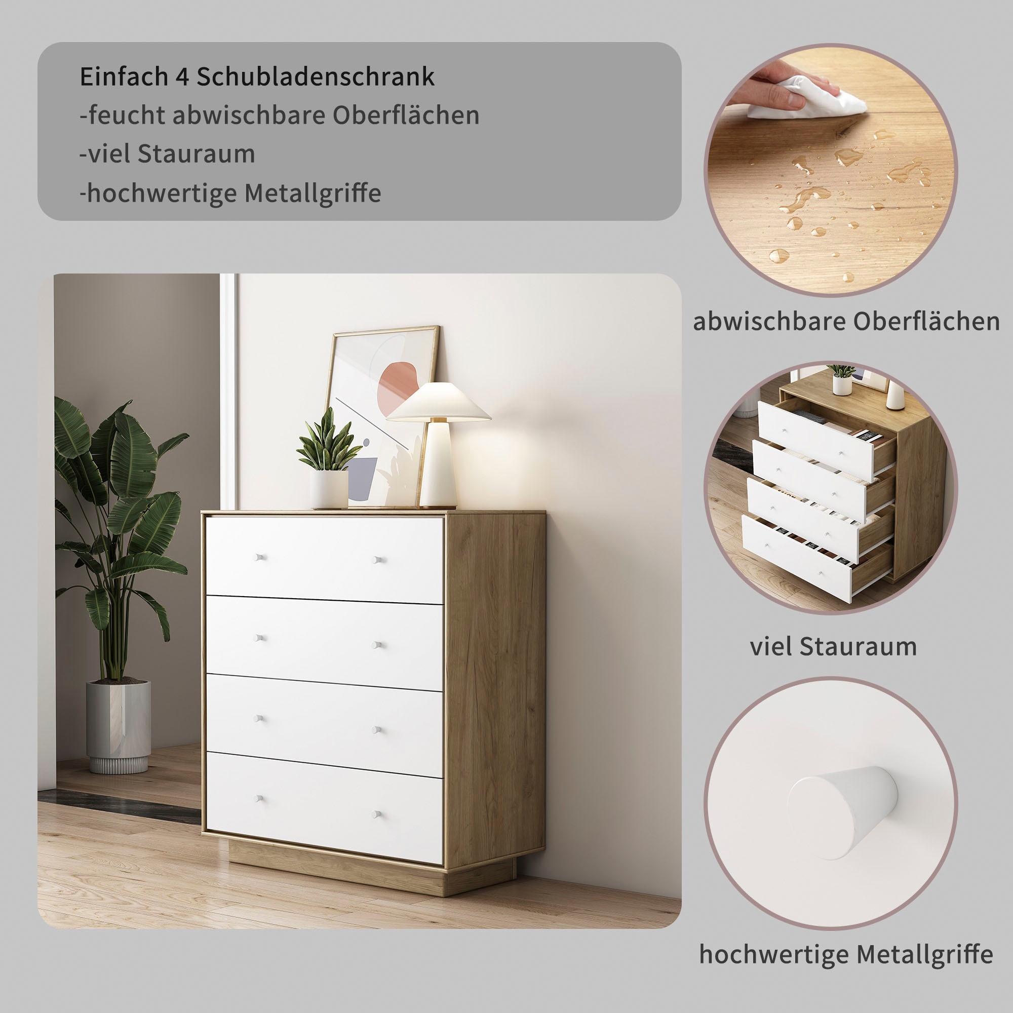 GOODproduct Kommode »Blaire« kratzfeste Melaminoberfläche, ABS-Kanten und FSC-zertifiziertem Holz