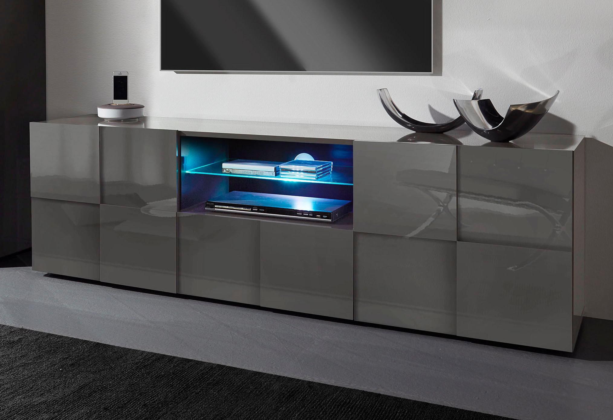 INOSIGN Lowboard »Dama Breite 181 cm, TV-Board 2 Türen, 1 Schubkasten, TV-Schrank« Front in 3D-Optik, viel Stauraum, verschiedene Farben