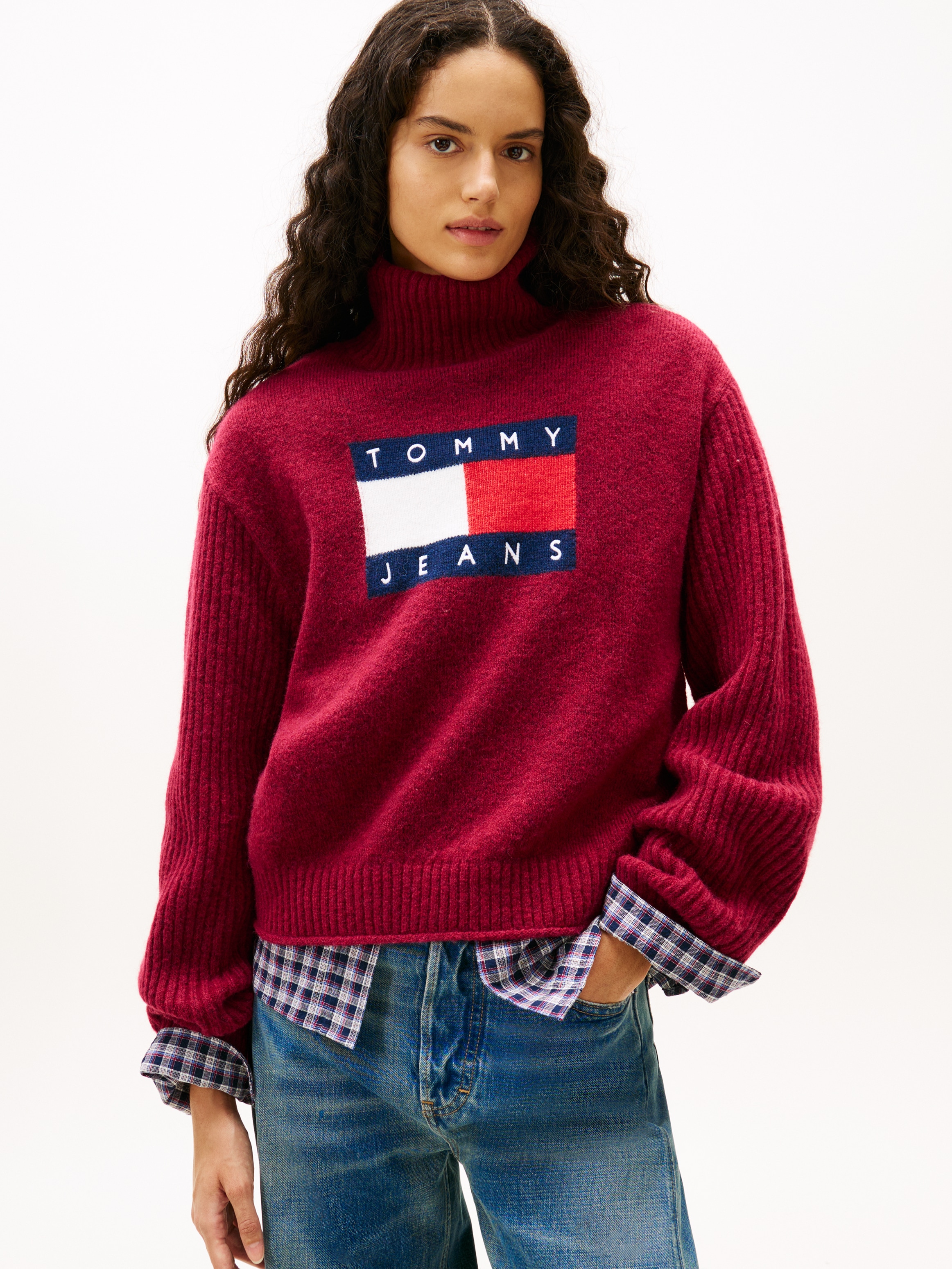 Tommy Jeans Rollkragenpullover »TJW TURTLENECK FLAG SWEATER EXT«