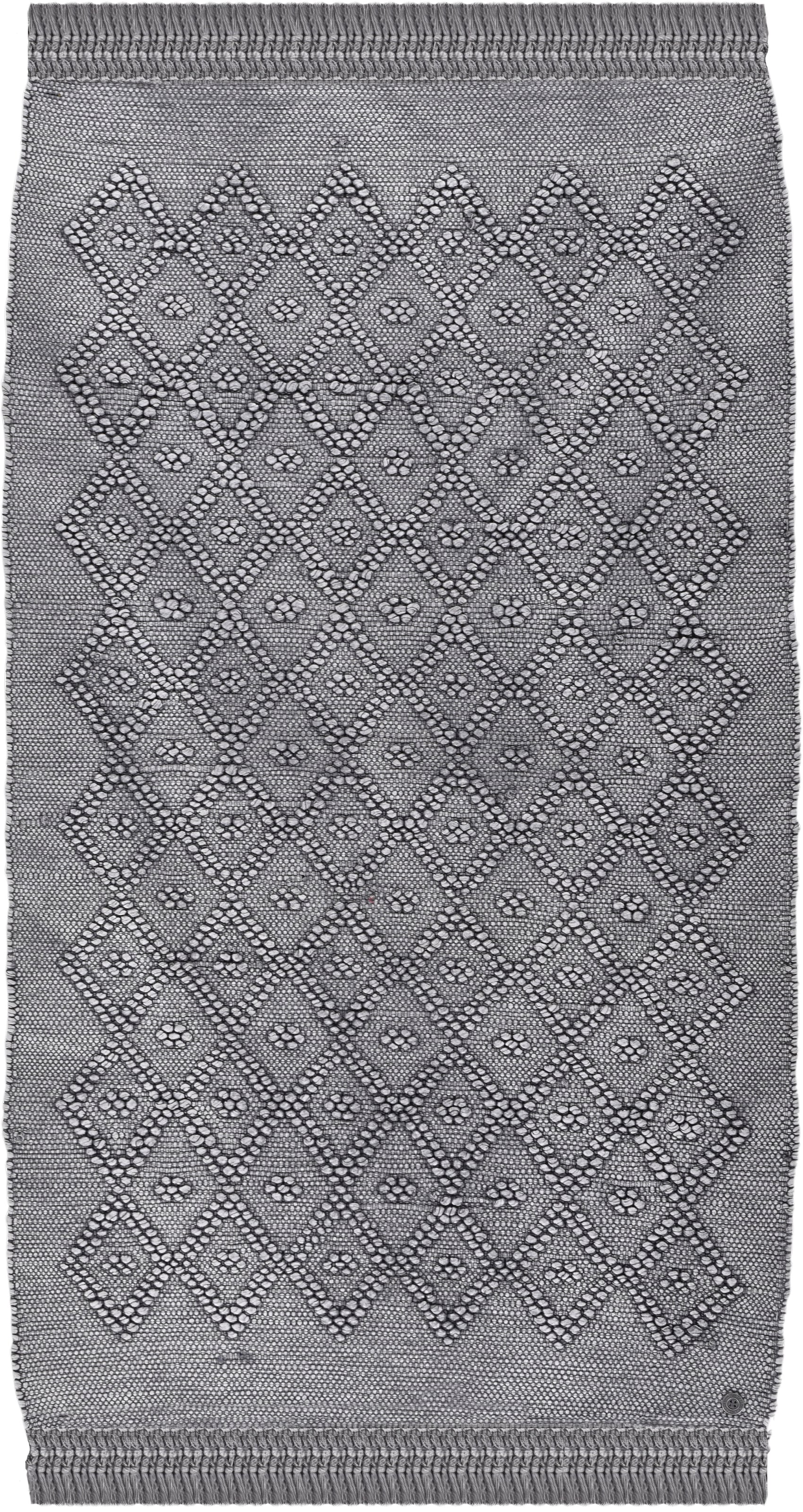 TOM TAILOR HOME Badematte »Vintage Wash«, fussbodenheizungsgeeignet, Badteppich, Uni Farben, Rauten Muster, mit Fransen, reine Baumwolle