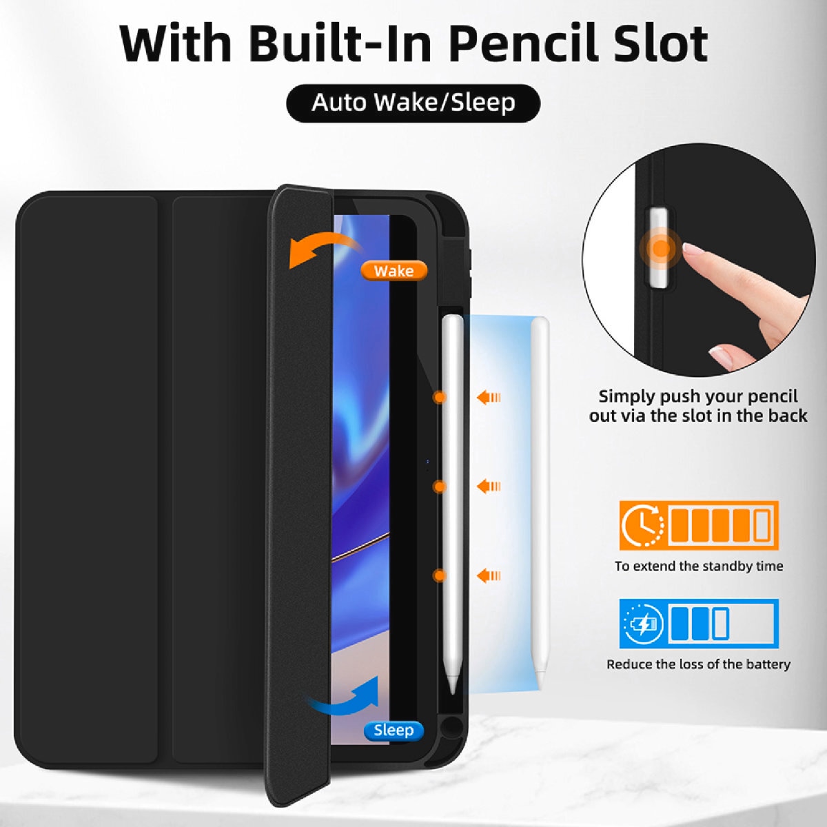 4smarts Tablet-Hülle »Folio Case Basic für Apple iPad Air 11 (M2, 2024)«, Backcover, Schutzhülle, Handyschutzhülle, Case, Schutzcase, stossfest