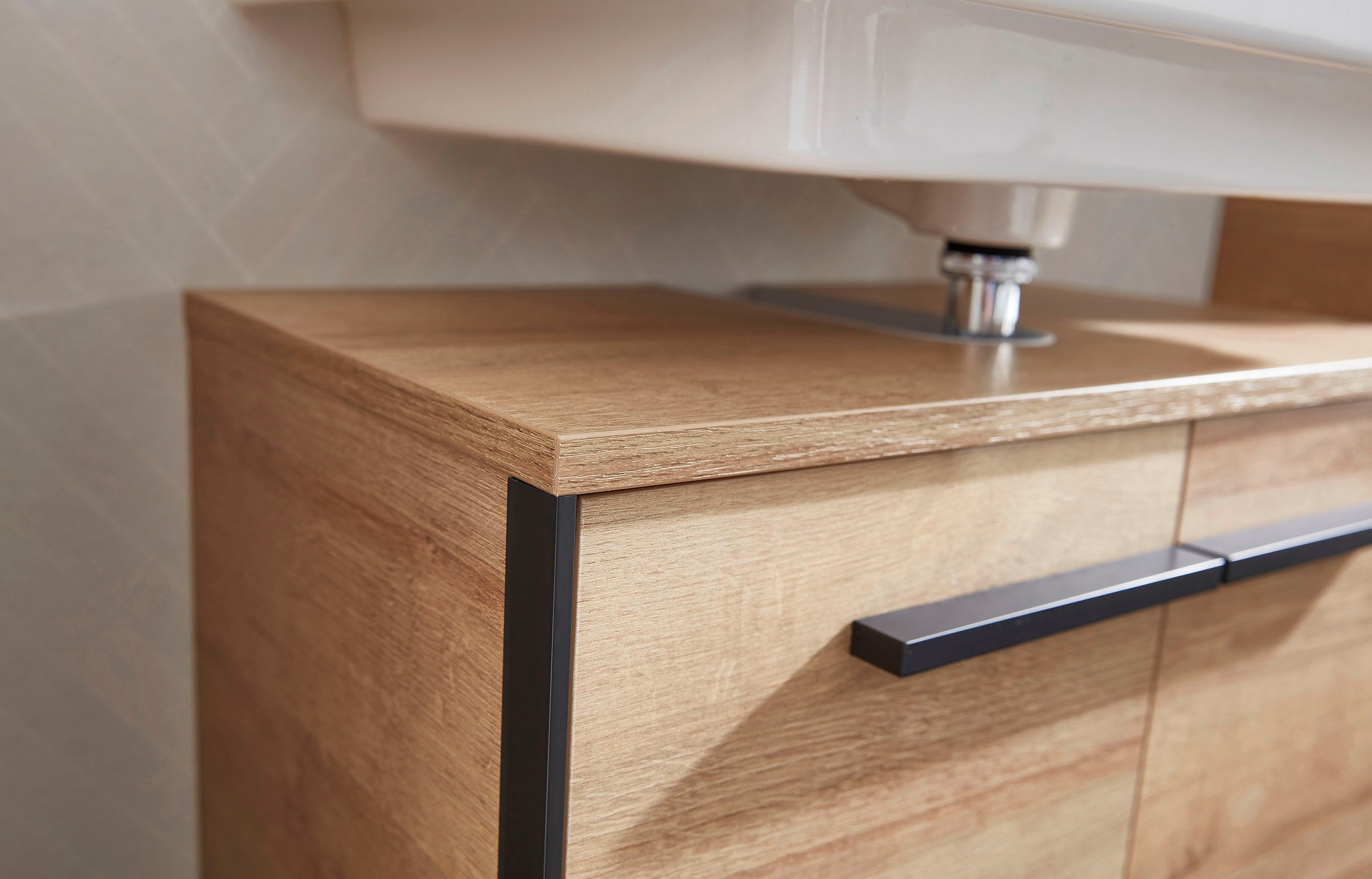 Saphir Ensemble de meubles de salle de bain »Quickset 395 3-teilig, Waschbeckenunterschrank mit LED-Spiegelschrank« 4 cuis tlg.