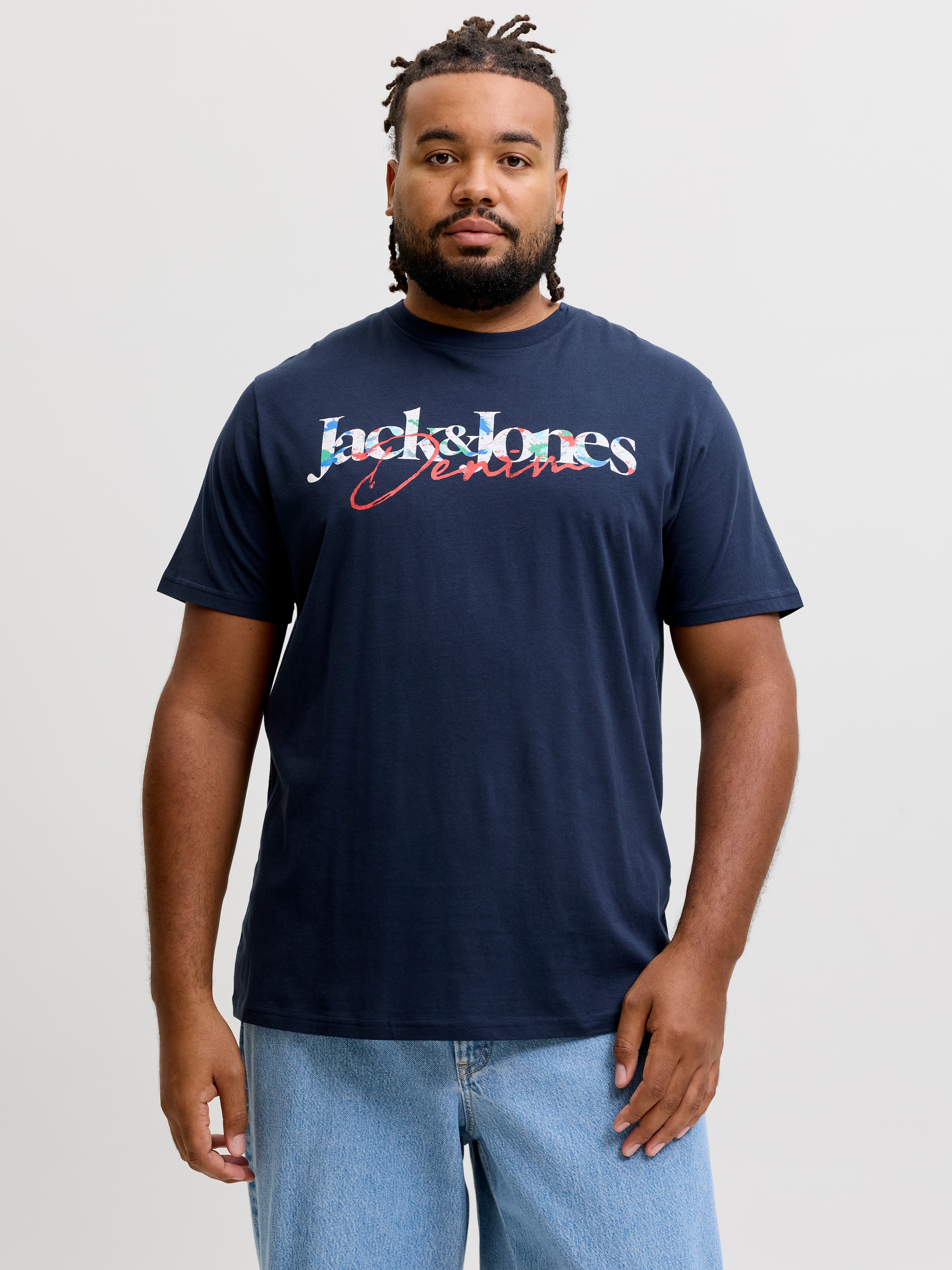Image of Jack & Jones PlusSize Rundhalsshirt "JJTOM TEE SS CREW NECK SN PLS" Baumwolle, regular fit
