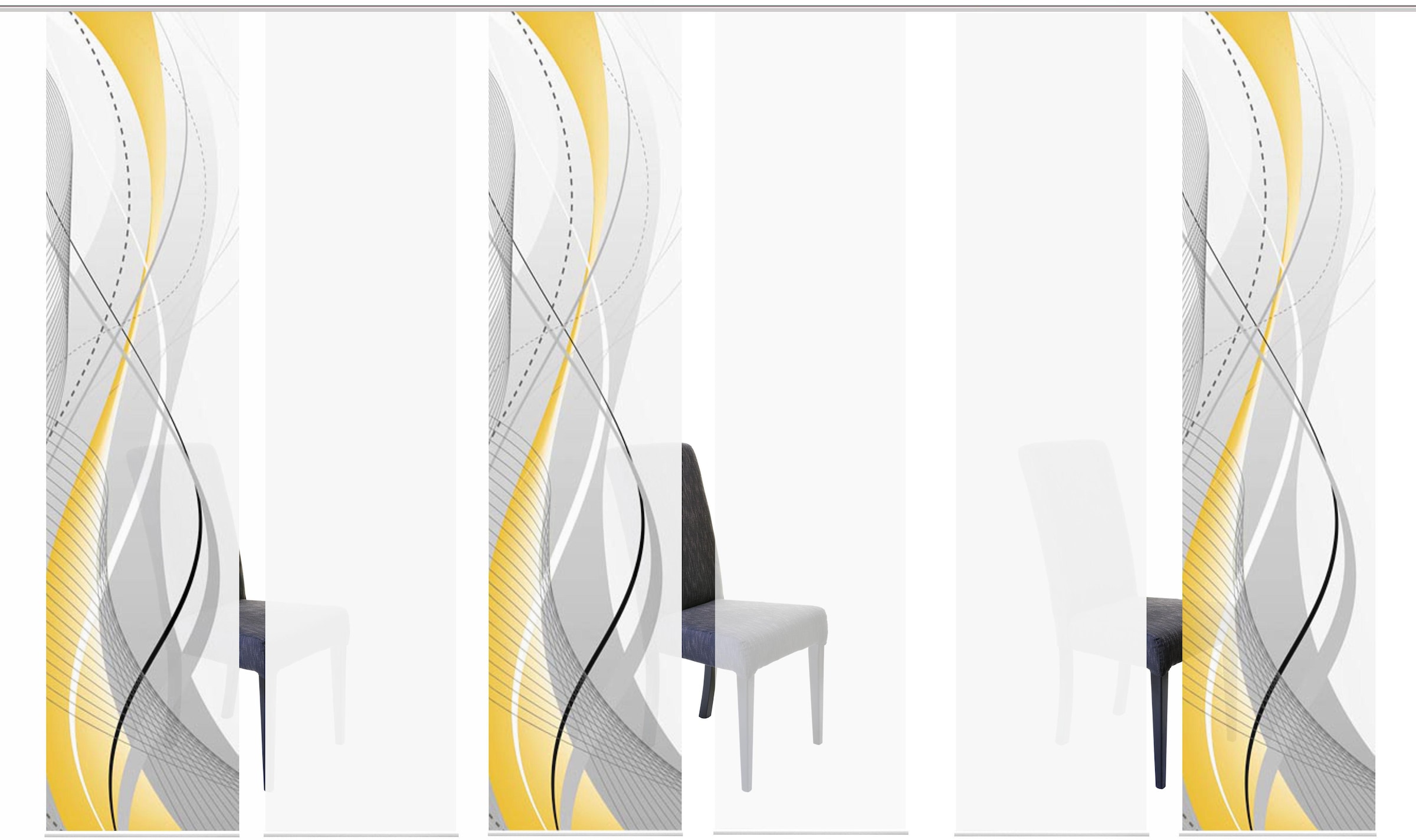 HOME WOHNIDEEN Rideau coulissant »CARLISLE 6ER SET« Support de panneau 6 cuis tlg. Hxl : 245x60