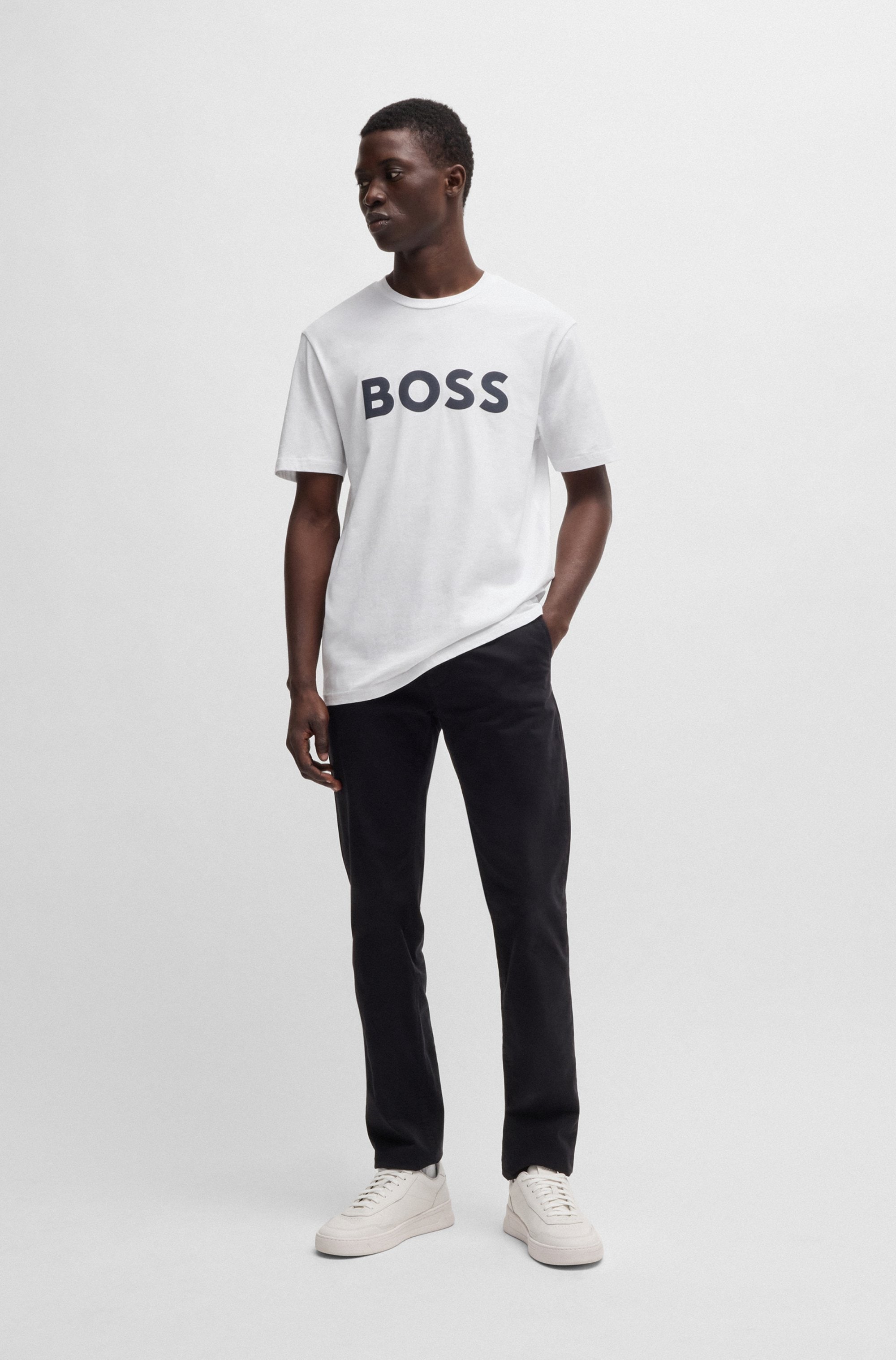 BOSS ORANGE T-Shirt »Thinking«, mit grossem BOSS Druck auf der Brust