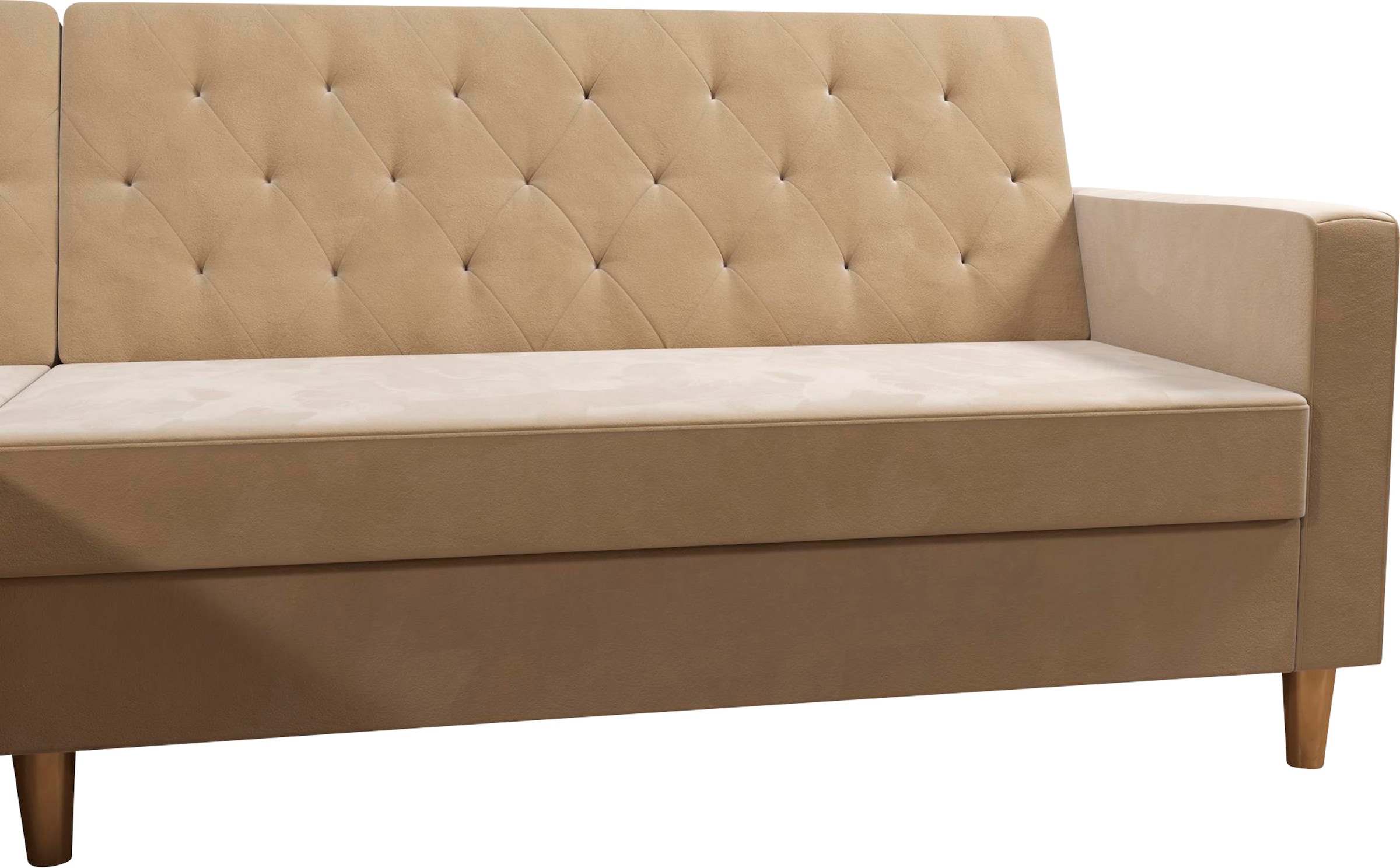 CosmoLiving by Cosmopolitan Ecksofa »Liberty, L-Form,« mit Schlafffunktion, Recamiere beidseitig montierbar, Sitzhöhe 43 cm