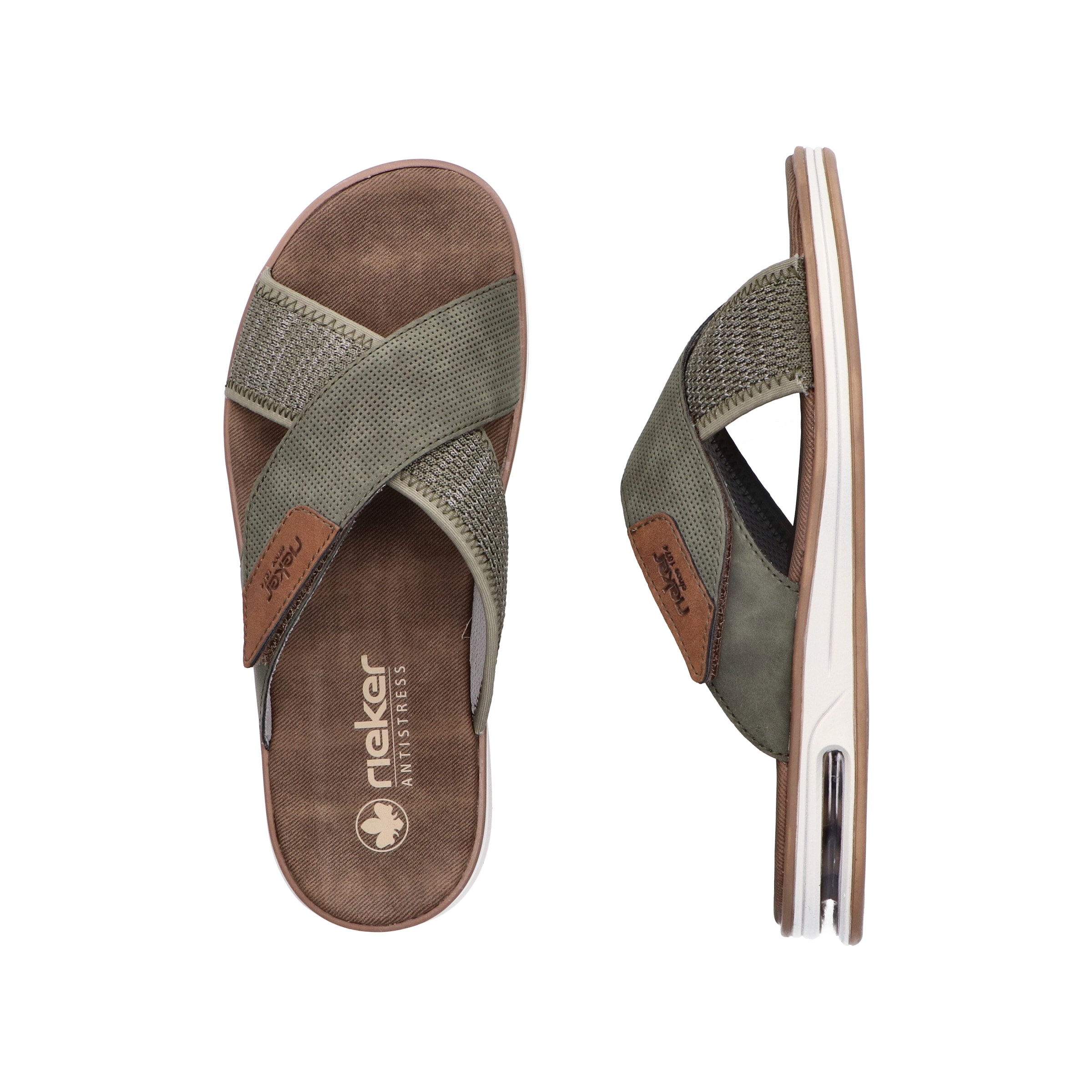 Rieker Pantolette  , chaussure d'été, chaussure de plage, mule, chausson avec fermeture velcro