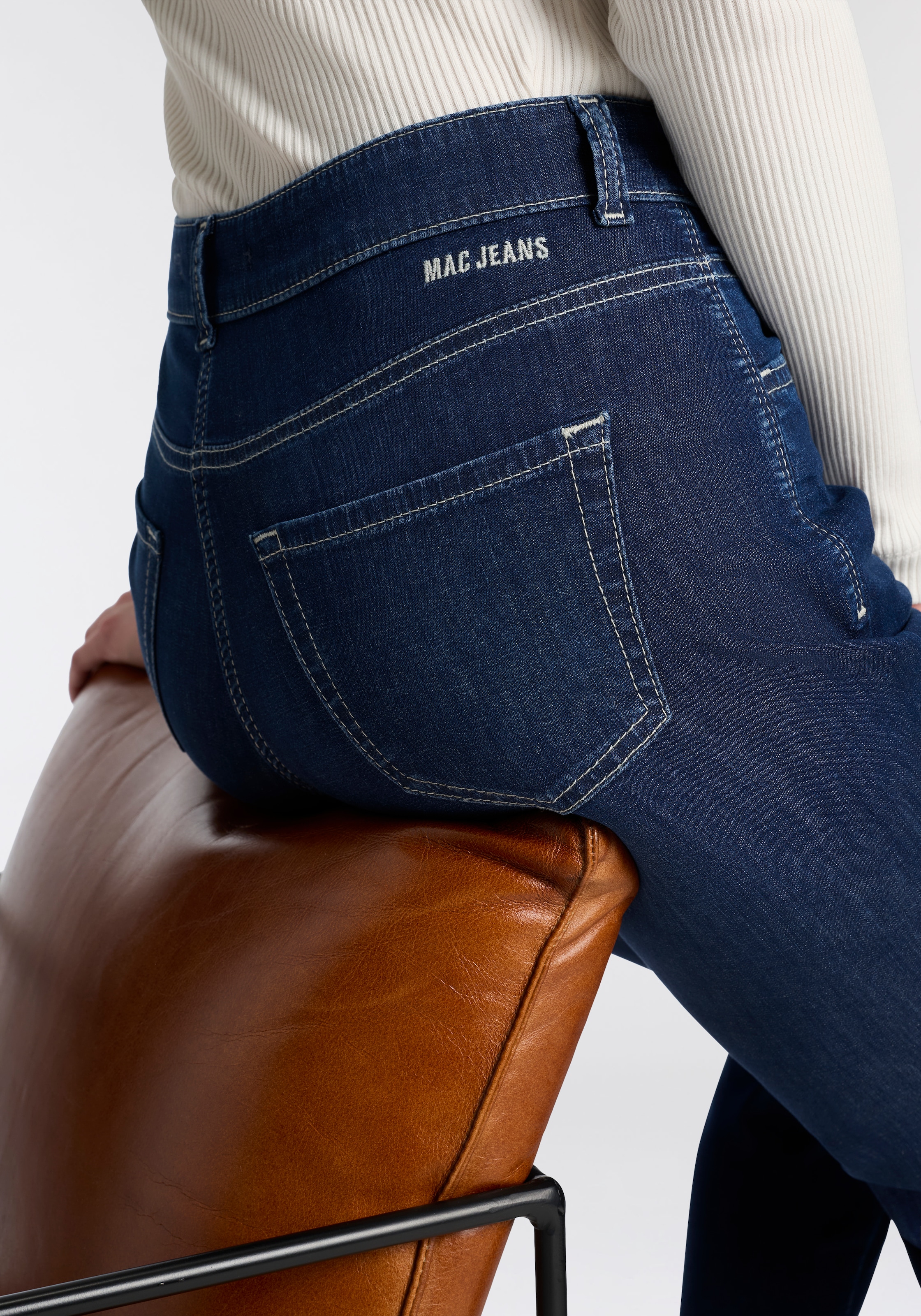 MAC Jeans cheville »Slim 7/8« coutures contrastées