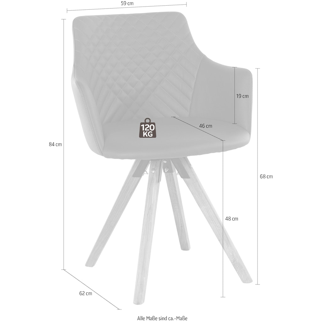 Home affaire Armlehnstuhl »LISABON«, (Set), 2 St., Echtleder