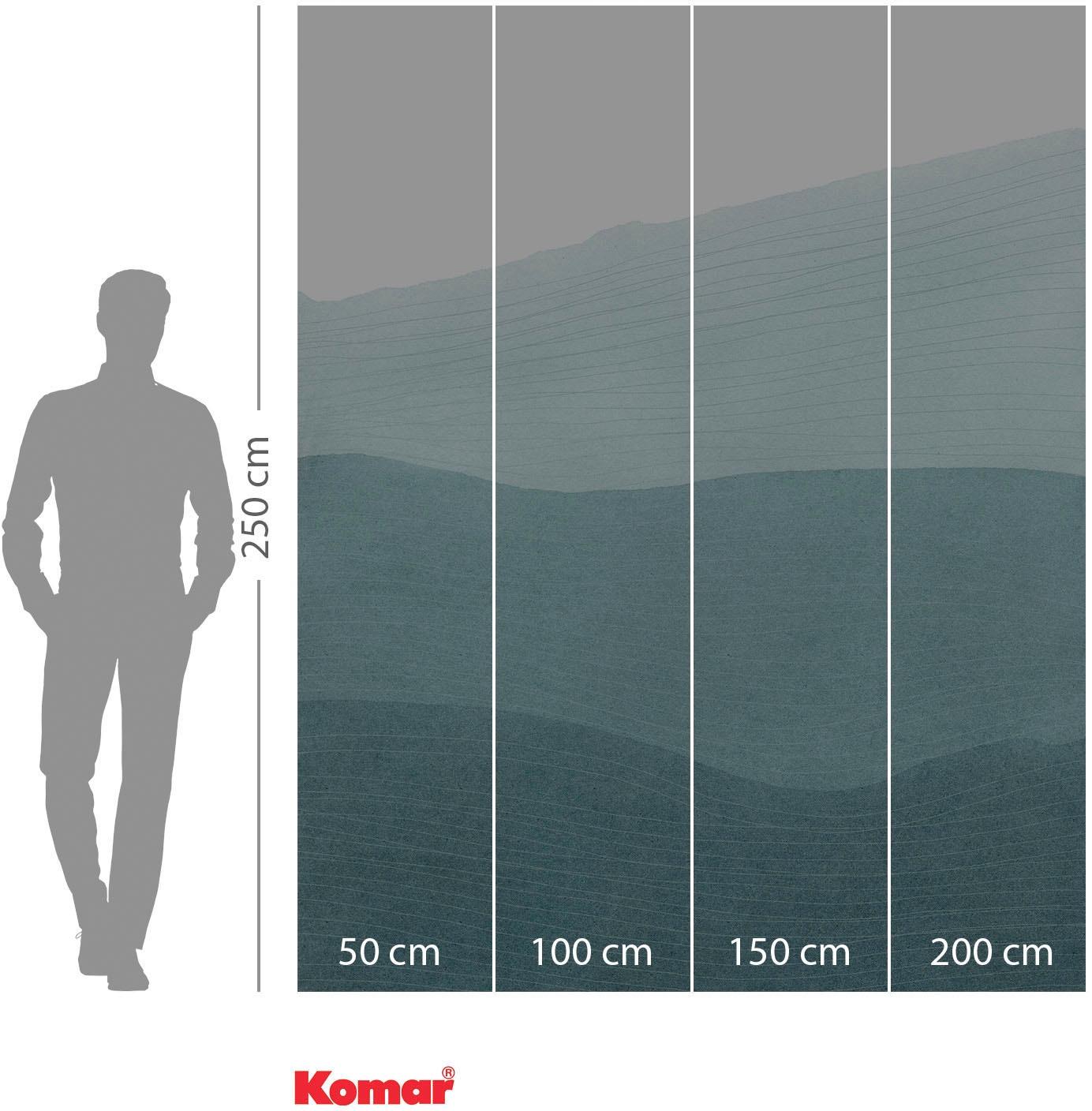 Komar Vliestapete »Digitaldruck Vlies -  Mild Mounds - Grösse 200 x 250 cm« bedruckt glatt Wohnzimmer, Schlafzimmer
