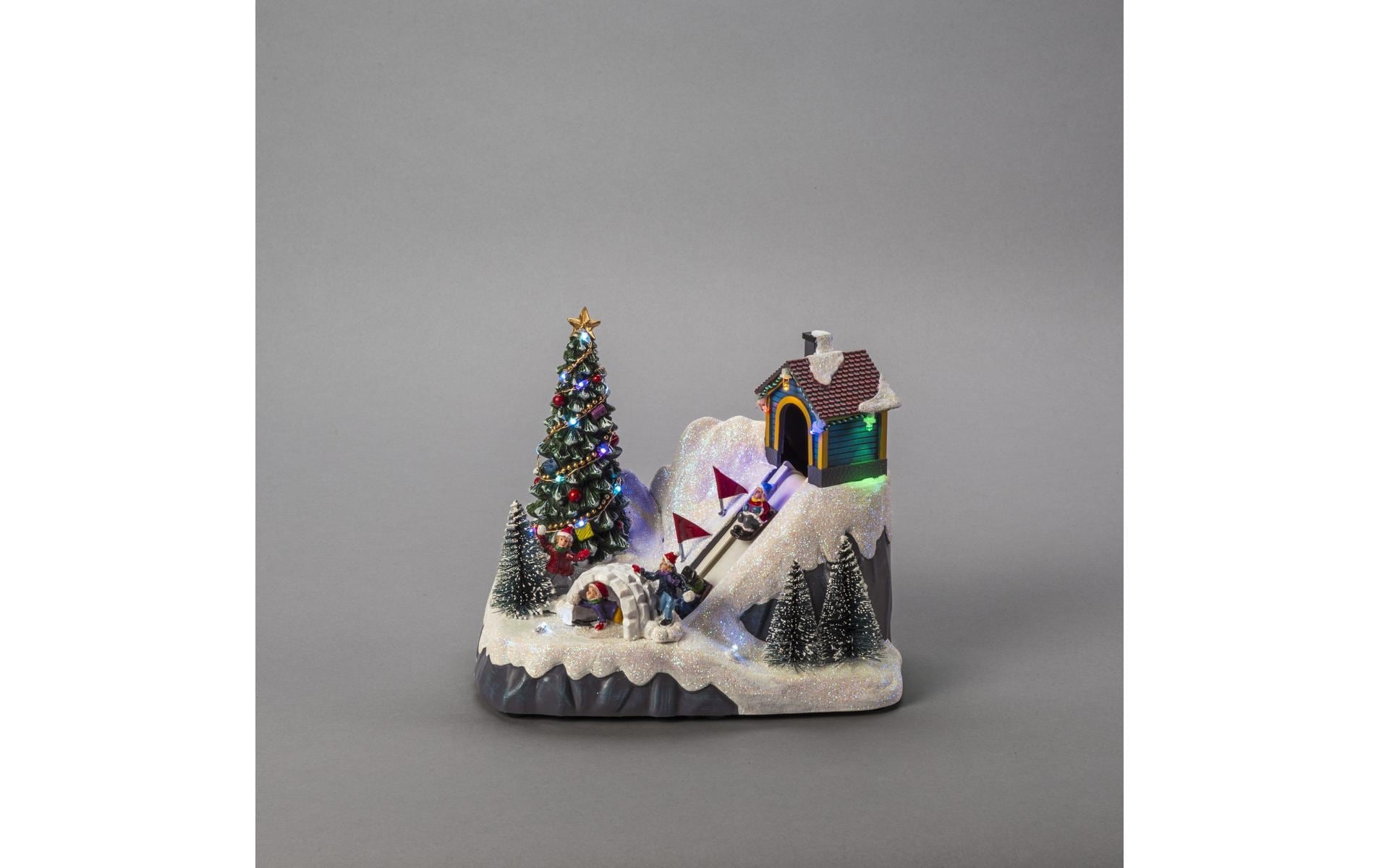 KONSTSMIDE LED Dekofigur »Szenerie Rodelbahn mit Musik 18,5 cm x 21,5 cm« Warmweiss