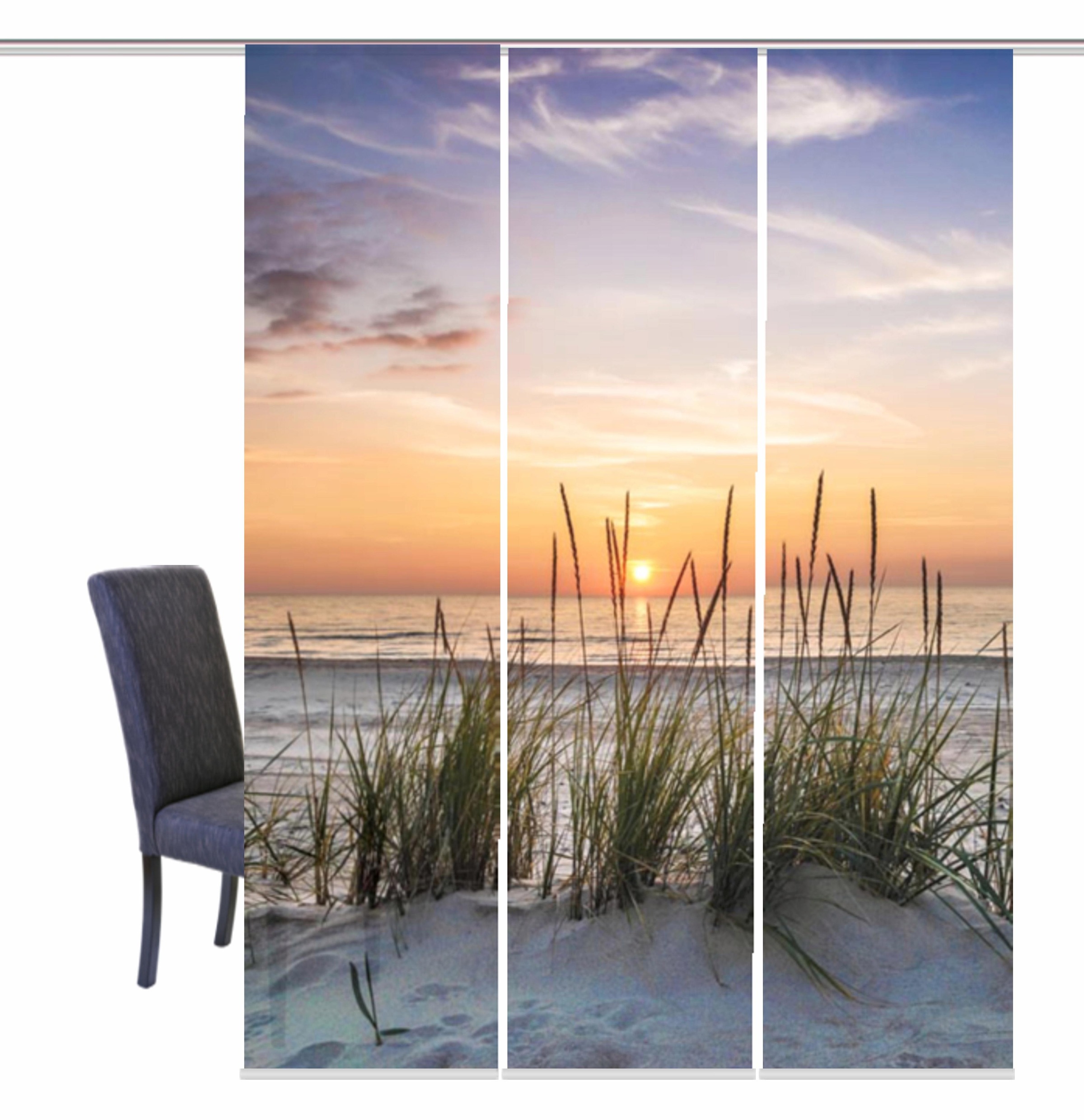 Image of HOME WOHNIDEEN Schiebegardine »EVENING«, (3 St.), HxB: 245x60, inkl. Befestigungszubehör bei Ackermann Versand Schweiz