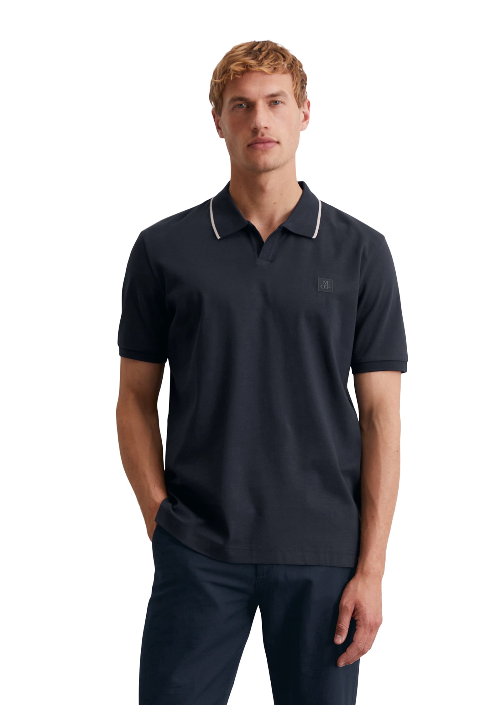 Image of Marc OPolo Poloshirt regular fit, kontrastfarbene Streifen am Kragen