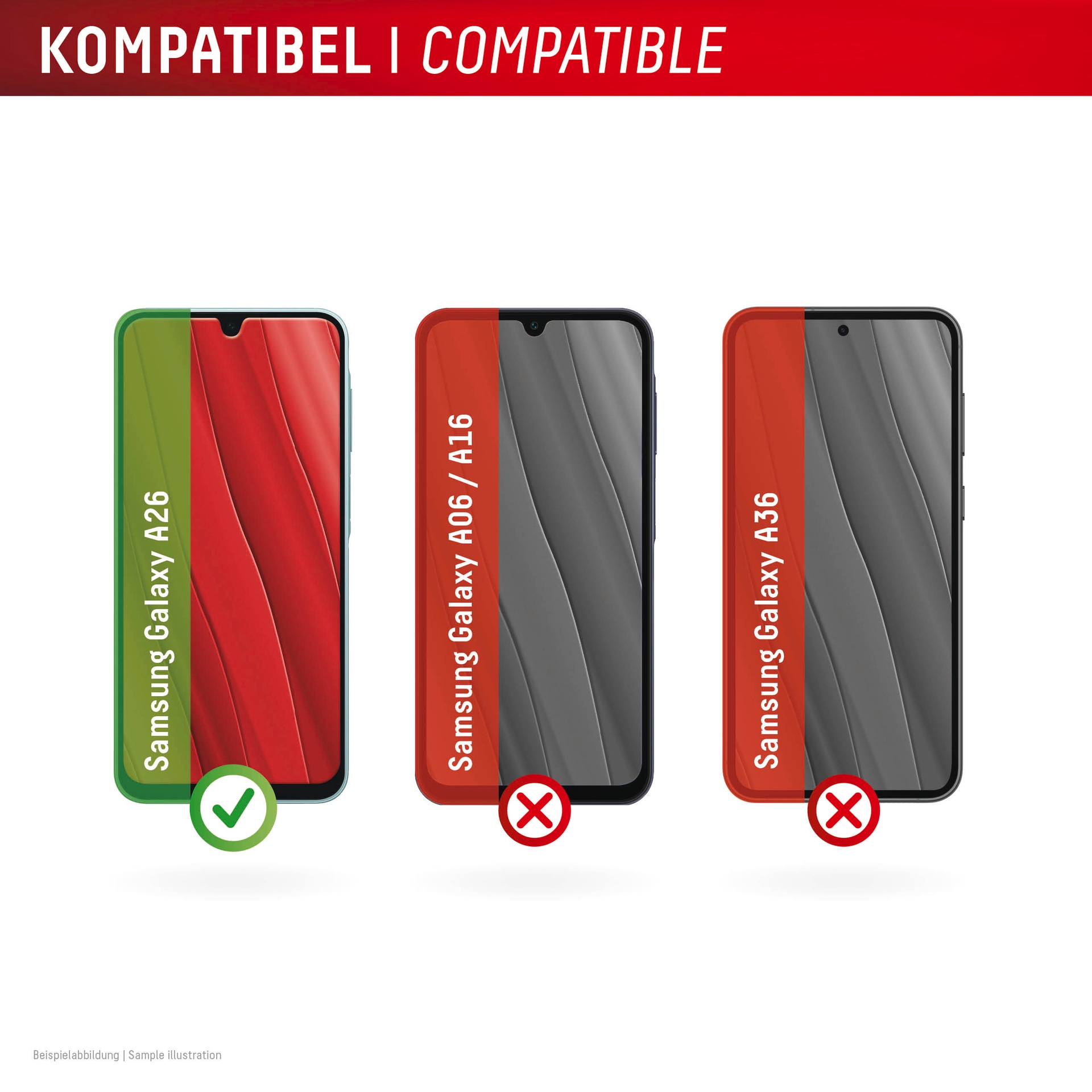 Displex Verre de protection d'écran »Real Glass Screen Protector« für Samsung Galaxy A26 Displayschutzfolie, Schutzfolie, Bildschirmschutz, kratz- & stossfest