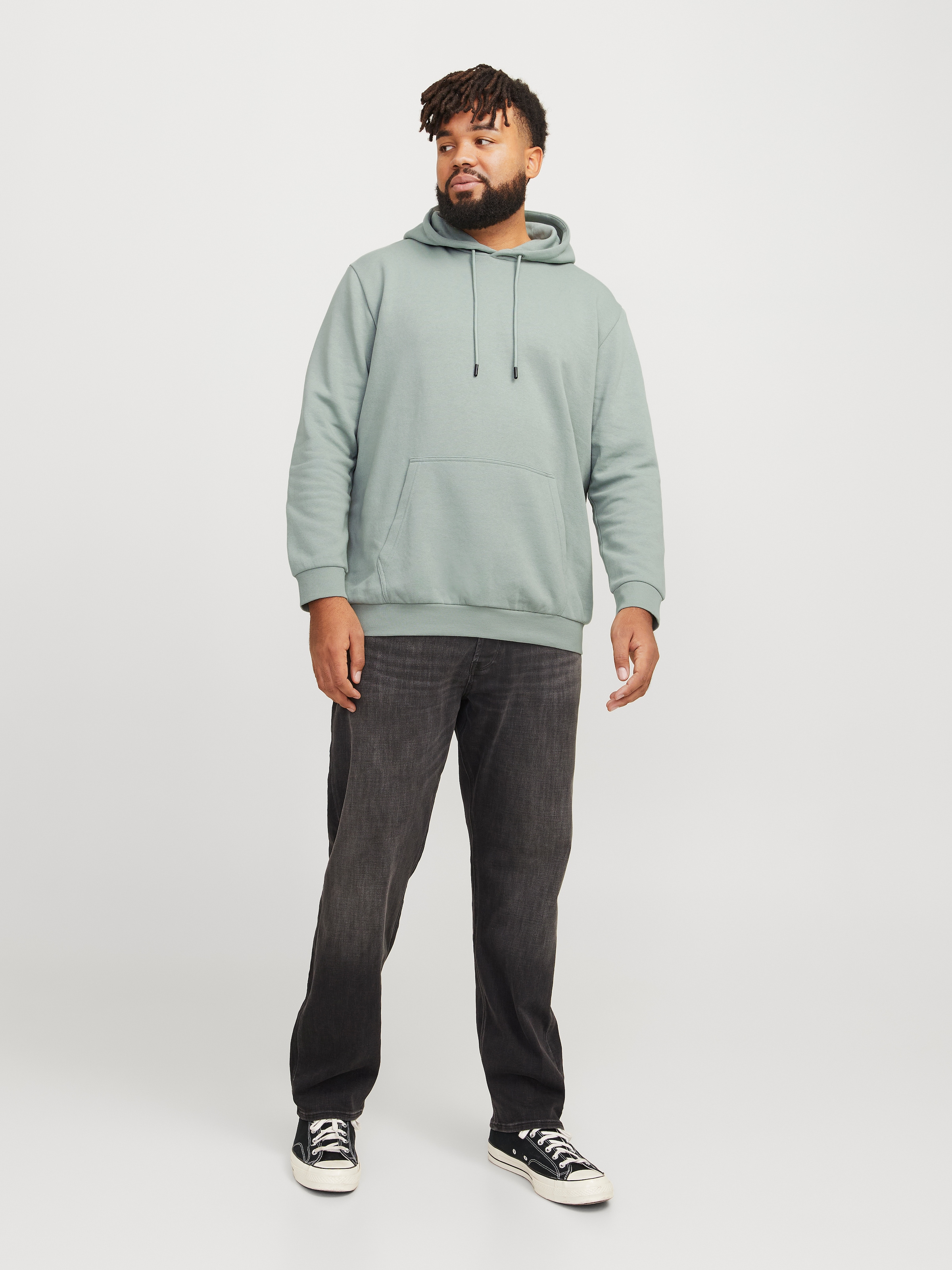Jack & Jones PlusSize Kapuzensweatshirt »JJEBRADLEY SWEAT HOOD NOOS PLS«, mit Rippbündchen