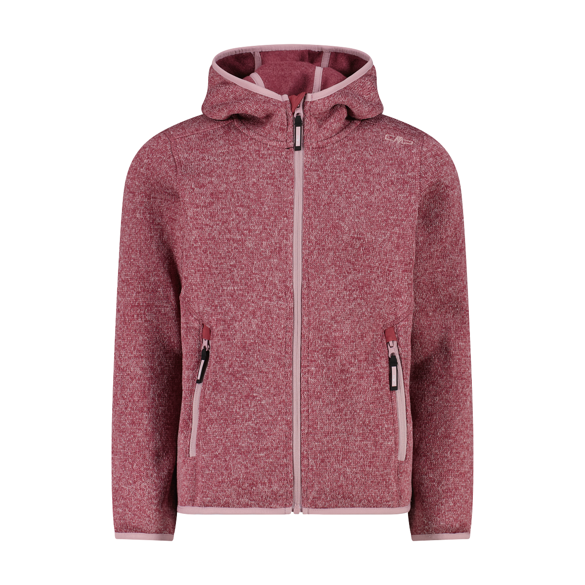 CMP Strickfleecejacke mit Kapuze Übergangsjacke für Kinder, mit Kapuze, mit Reissverschlusstaschen