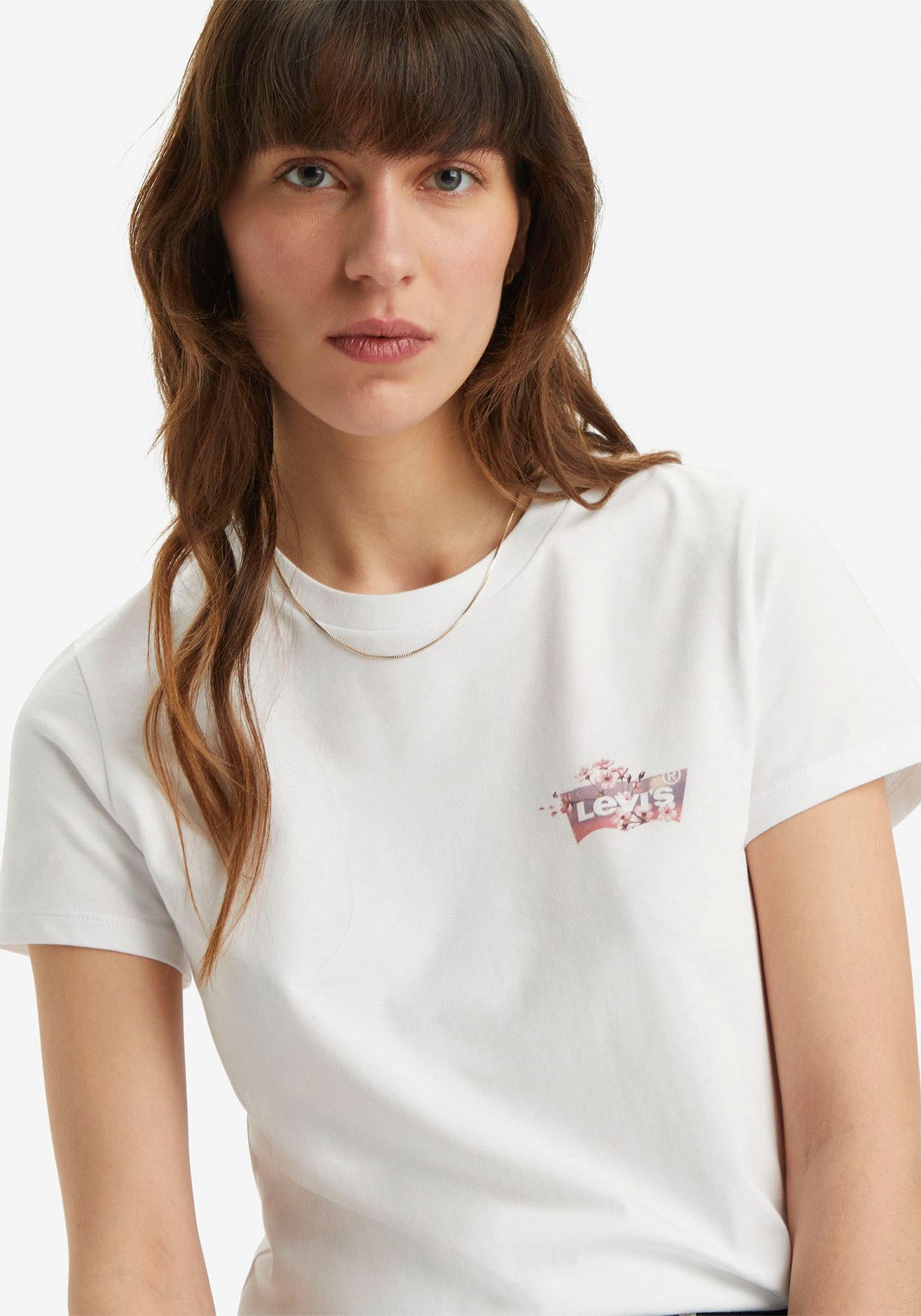 Levi's® T-Shirt »THE PERFECT TEE«, mit floralem Batwing-Logoprint