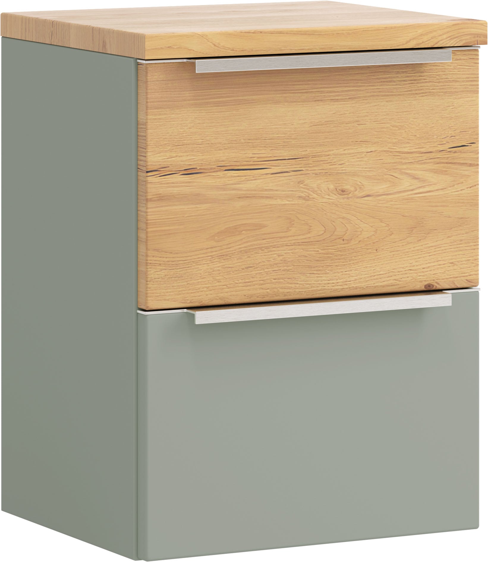 Image of welltime Unterschrank "TRIENT, Unterschrank 40 cm, Softclose-Auszüge" Schilfgrün/Wildeiche, Softclose-Metallauszüge