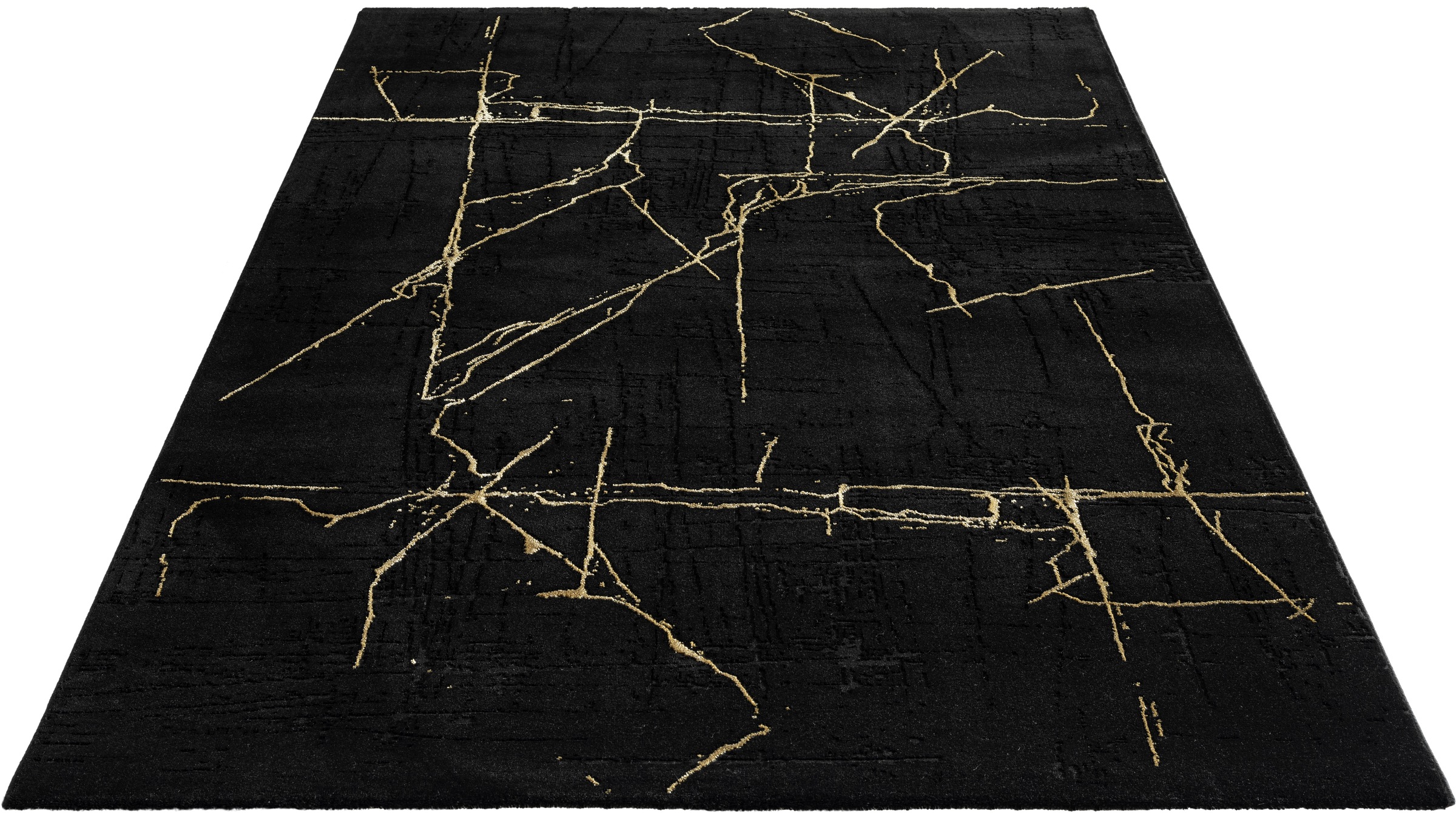 Image of Home affaire Teppich »Osaka«, rechteckig, 12 mm Höhe, Kurzflor, moderner Designerteppich, eleganter Glanz, Glanzfaser, flauschig, modisch, Marmor-Optik, idealer Teppich für Wohnzimmer & Schlafzimmer bei Ackermann Versand Schweiz