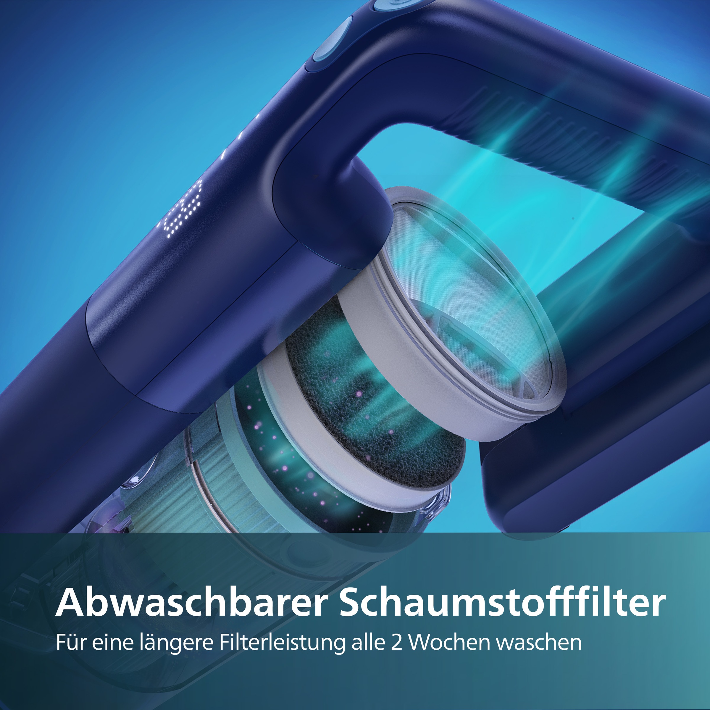 Philips Ersatzfilter »XV1651/01 für Philips kabellose Staubsauger 5000 Series«, (Set, 2 tlg.), enthält einen Einlagefilter und einen abwachbaren Schaumstofffilter