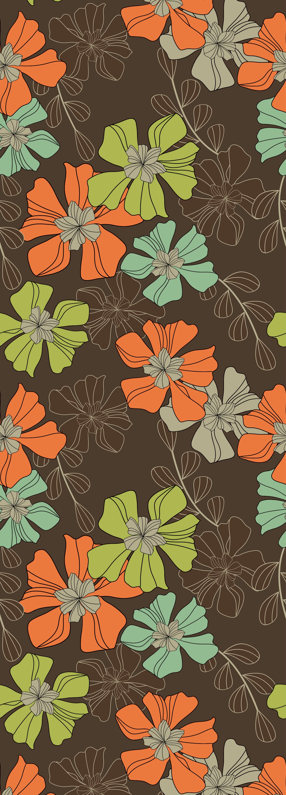 Image of queence Vinyltapete "Logan" Motiv bedruckt botanisch floral gemustert natürlich glatt 90x250cm, selbstklebend, kinderleichte Anbringung, Sticker