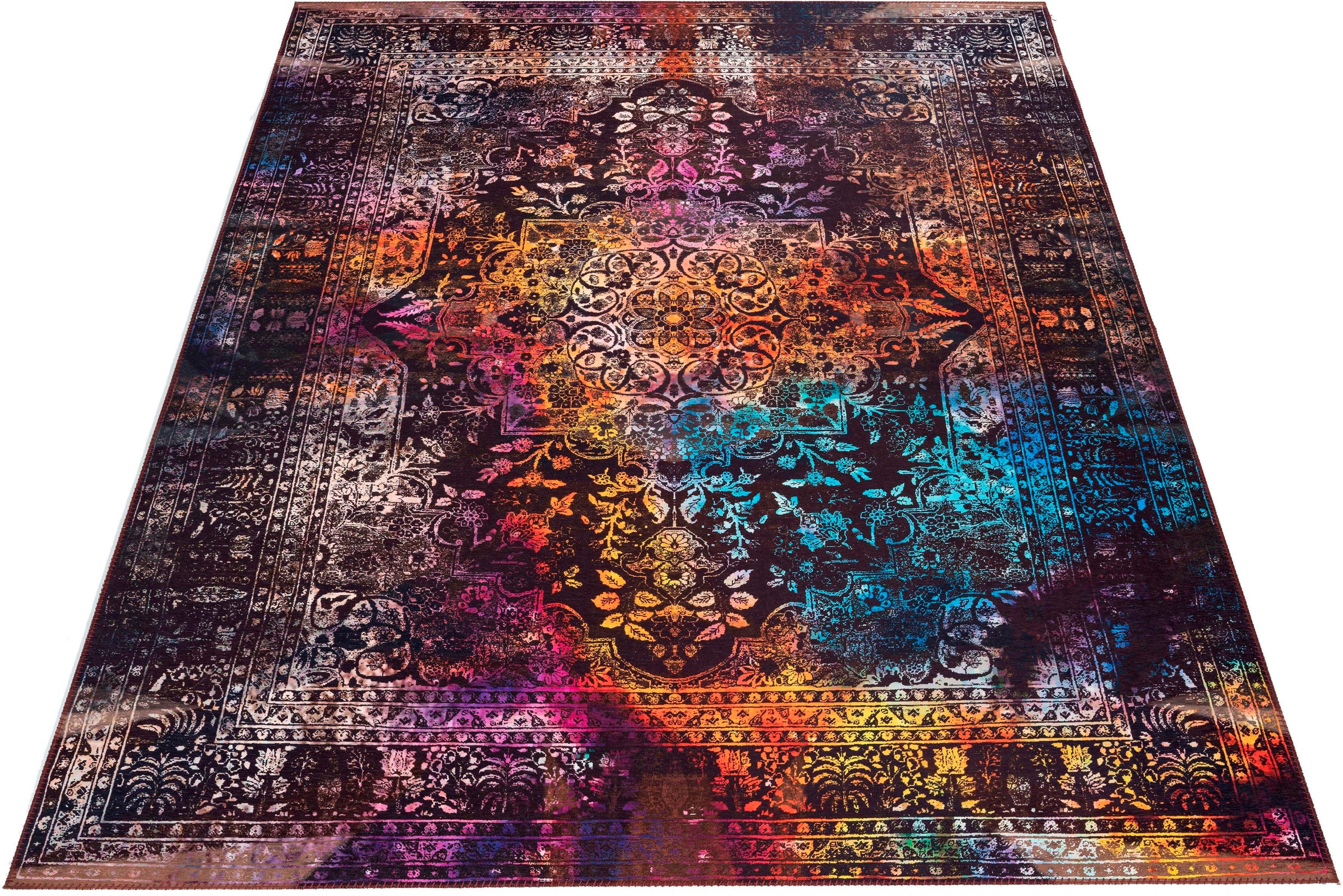 Image of Bruno Banani Teppich »Emery«, rechteckig, 6 mm Höhe, Vintage Design, Orient-Dekor, mit Bordüre, Kurzflor, idealer Teppich für Wohnzimmer & Schlafzimmer bei Ackermann Versand Schweiz