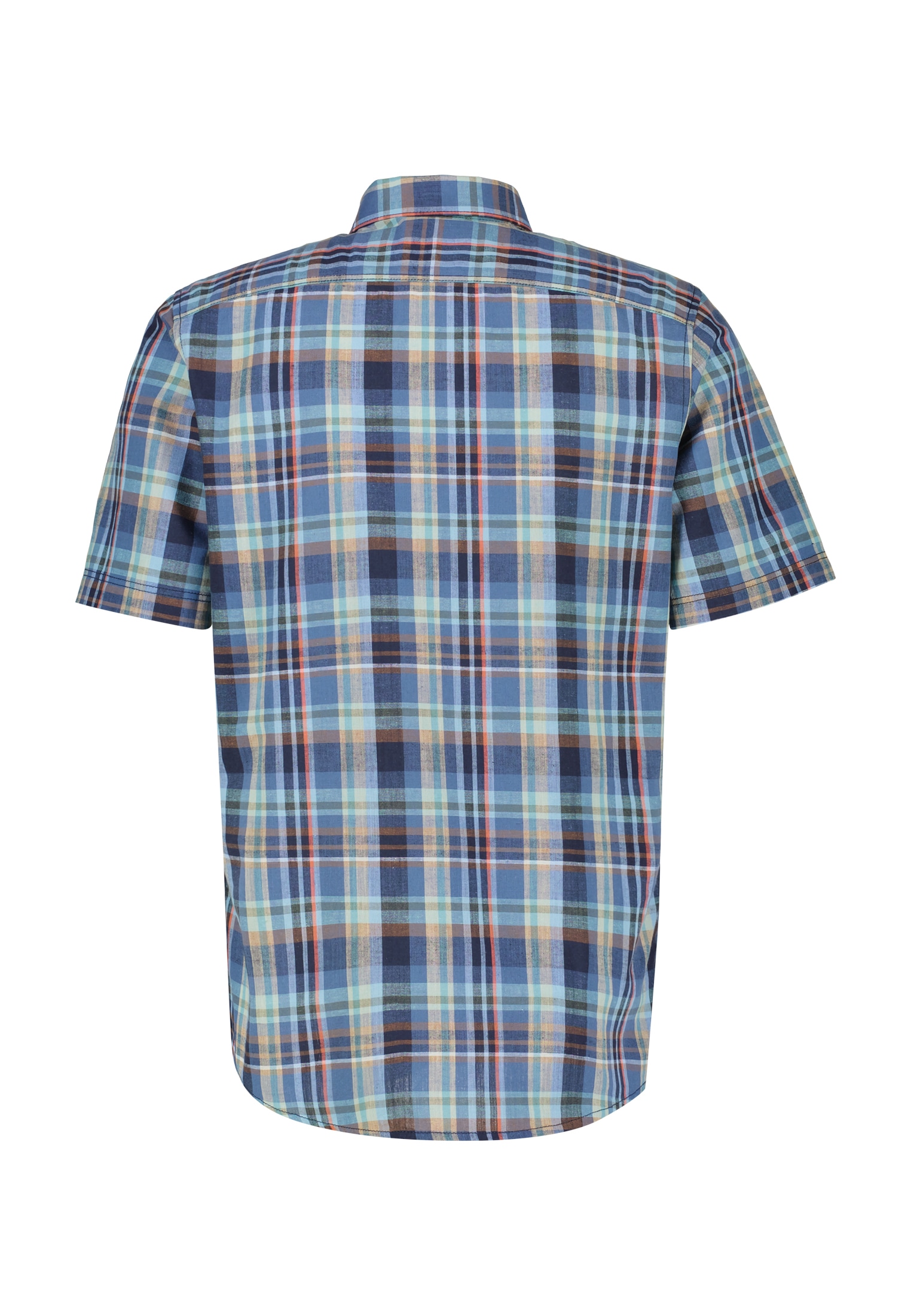 LERROS Kurzarmhemd »LERROS Kariertes Halbarmhemd, Baumwoll-Leinen-Mix«