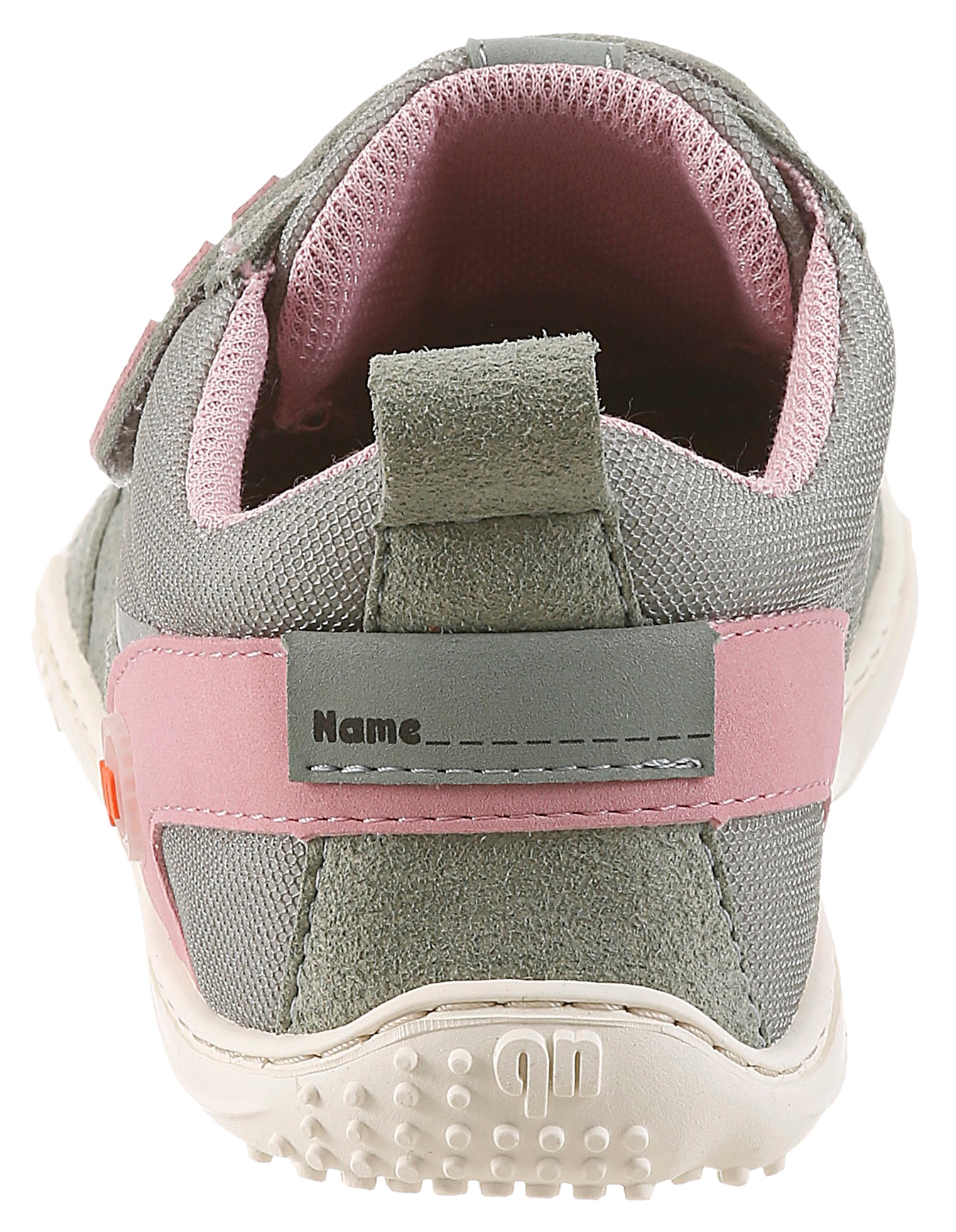 qnuffs Chaussures pieds nus »Erle«  chaussure à scratch, chaussure basse, sneaker avec empiècements contrastés