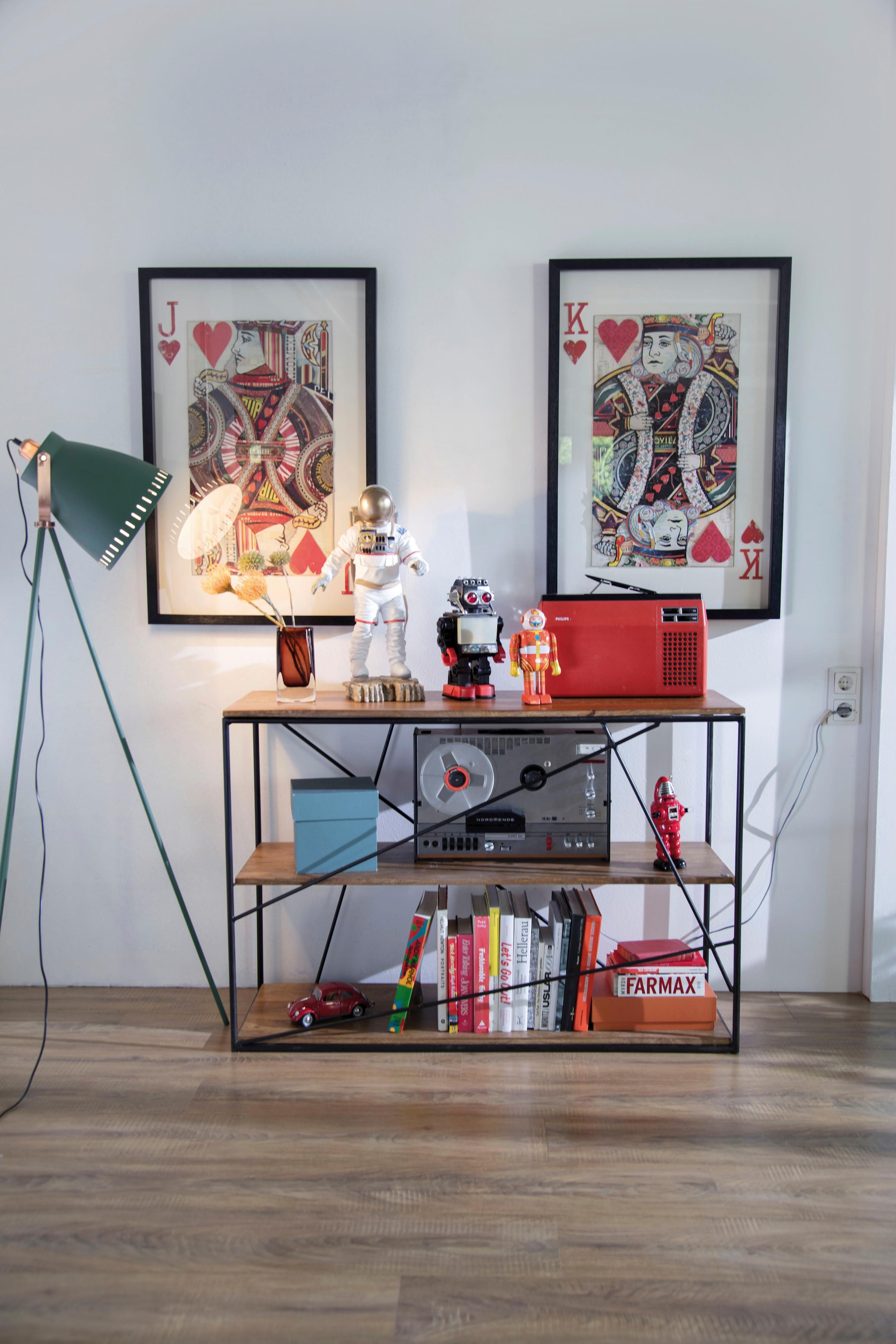 SIT Regal »T-Nest Shelf Small Mangoholz Metall 120 cm Industrial Design« Mangoholz mit Metallgestell im Industrial Design