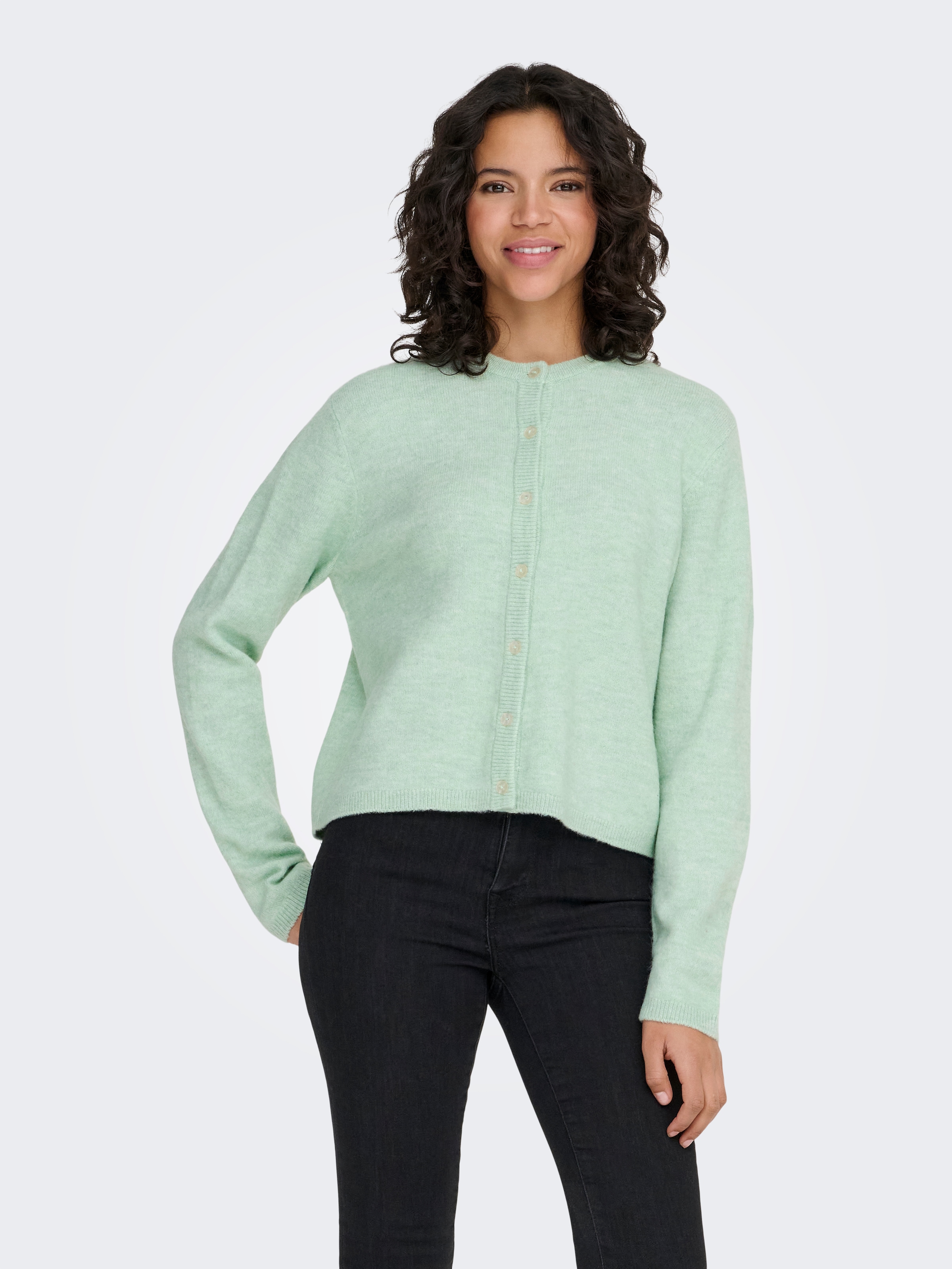 ONLY »ONLSIMONI L/S O-NECK CARDIGAN KNT NOOS« Materialmix, relaxed fit