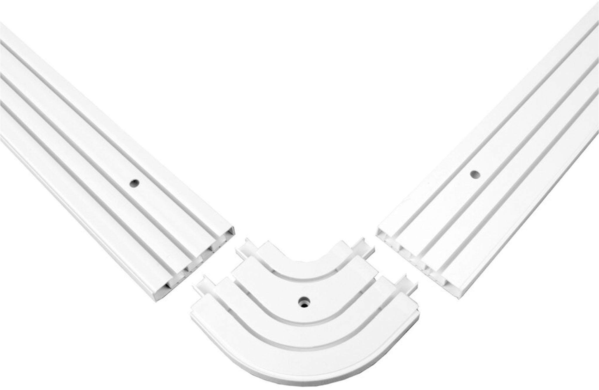 SN DECO GROUP Rundbogen für Gardinenschiene SH, 1 Paar, 3-läufig, Fixmass, Verschraubt, Kunststoff, Abschluss für Ihre Vorhangschiene, hohe Qualität