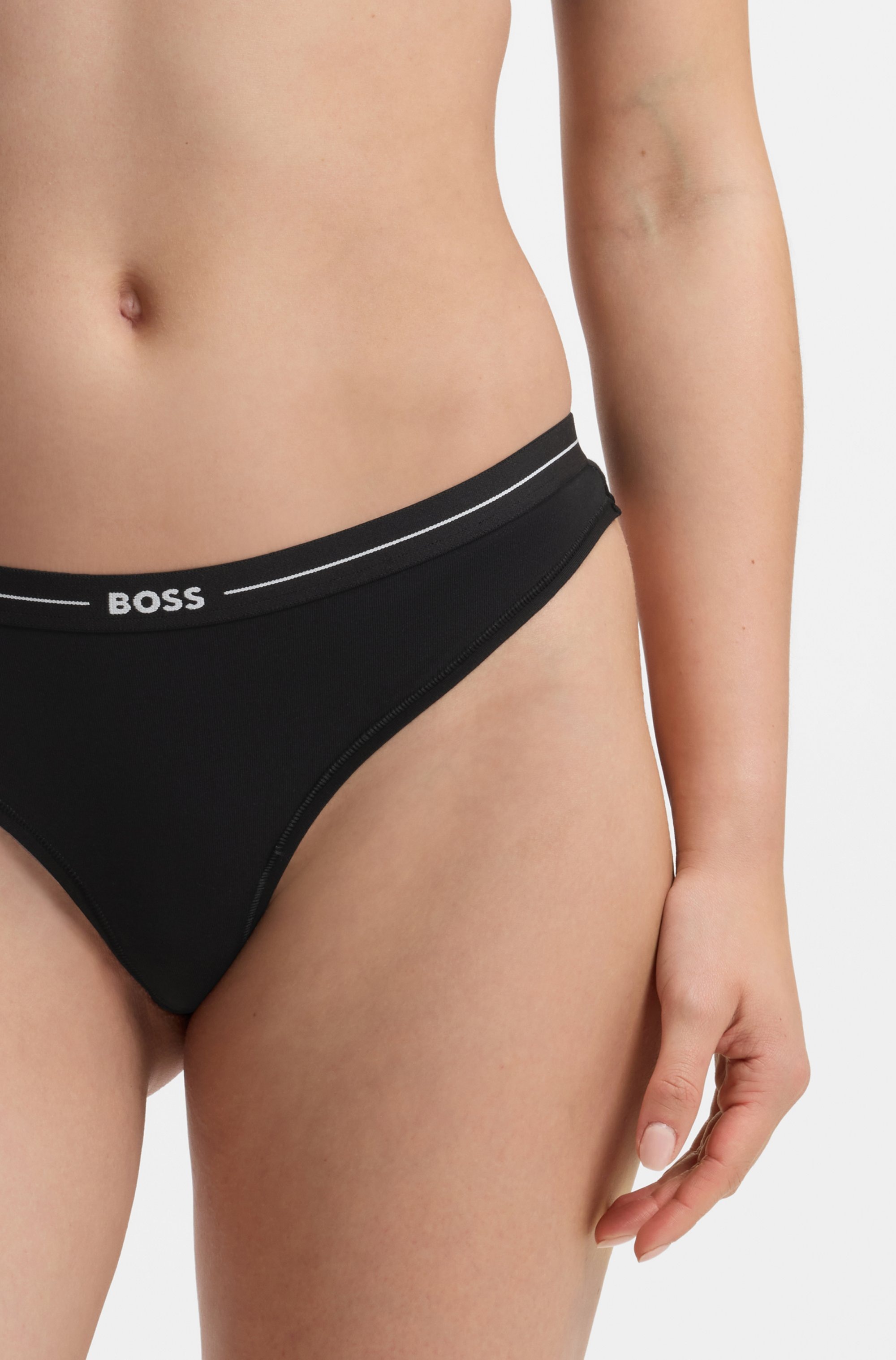 BOSS String »3P THONG« Paquet, lot de 3, 3 cuis avec ceinture logo BOSS