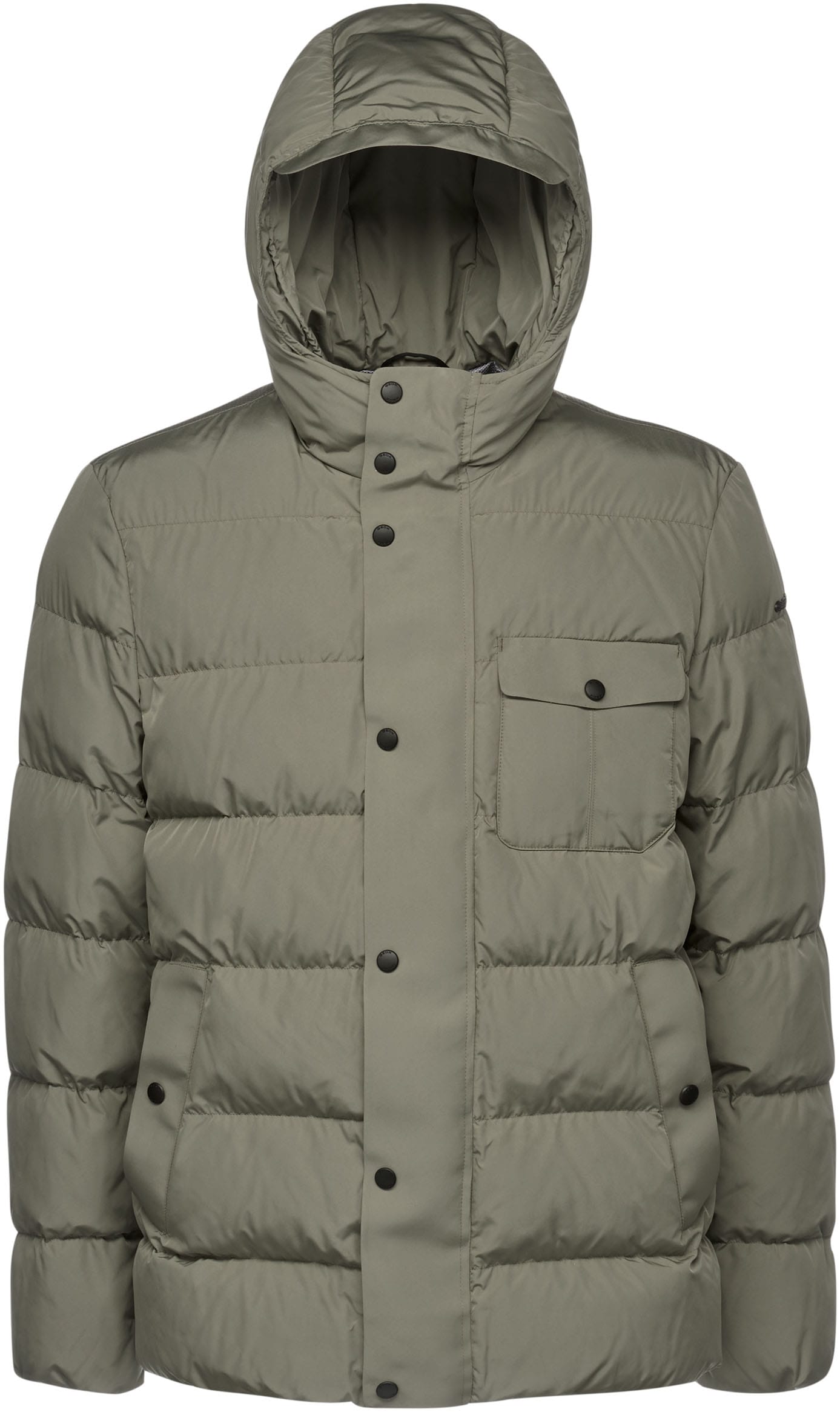 Image of Geox Steppjacke "PIEVE" mit Kapuze mit verdecktem Reissverschluss & Druckern, Kapuze mit Schirm, 4 Taschen