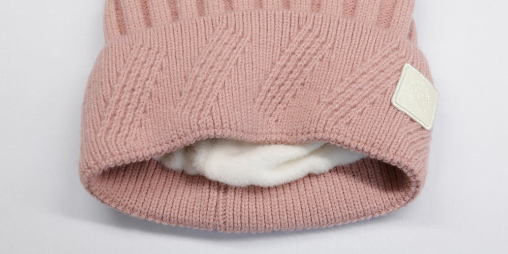 chillouts Bonnet à pompon elastisch, Formbeständig, gefüttert, mit breitem Umschlag