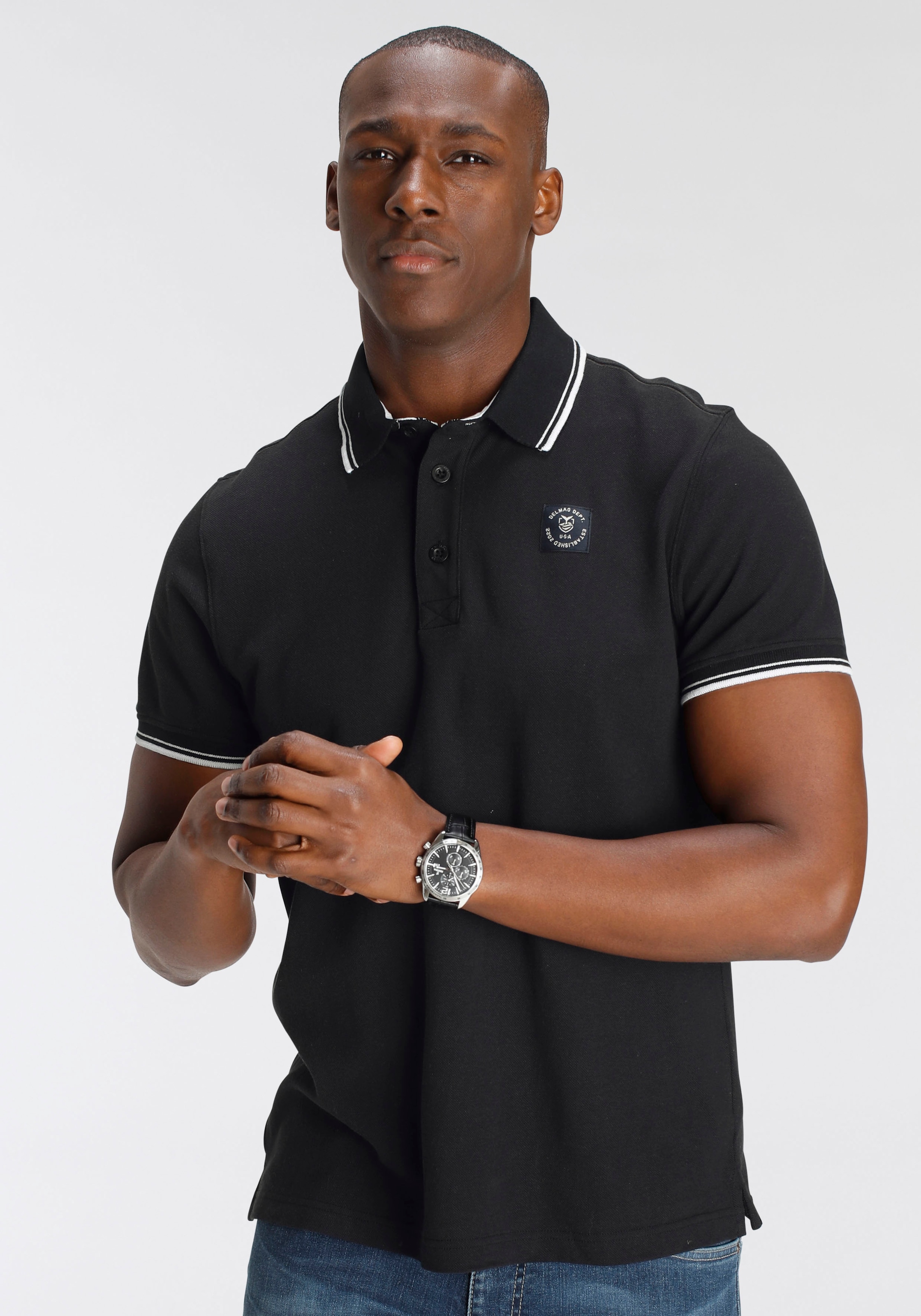 Image of DELMAO Poloshirt "in vielen Sommer Farben Preis-Leistungs Bestseller" Trendige lockere Passform, immer perfekt gestylt Sportlicher Look