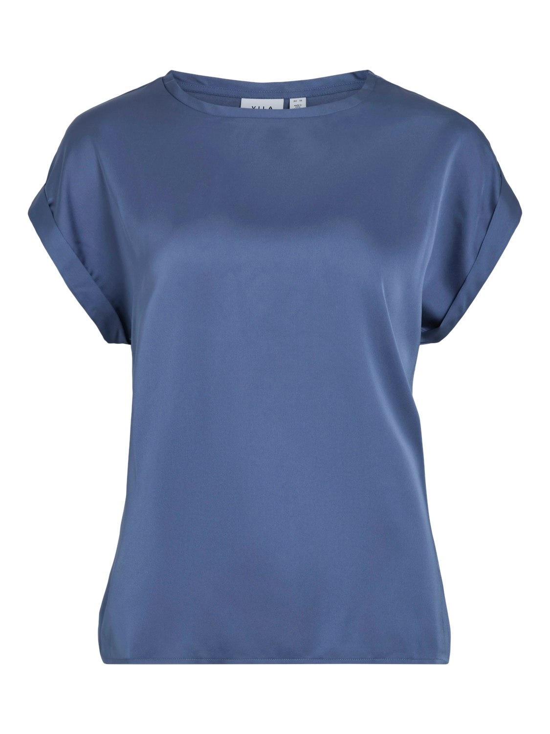 Vila Kurzarmshirt »VIELLETTE S/S SATIN TOP - NOOS«, Satin Optik