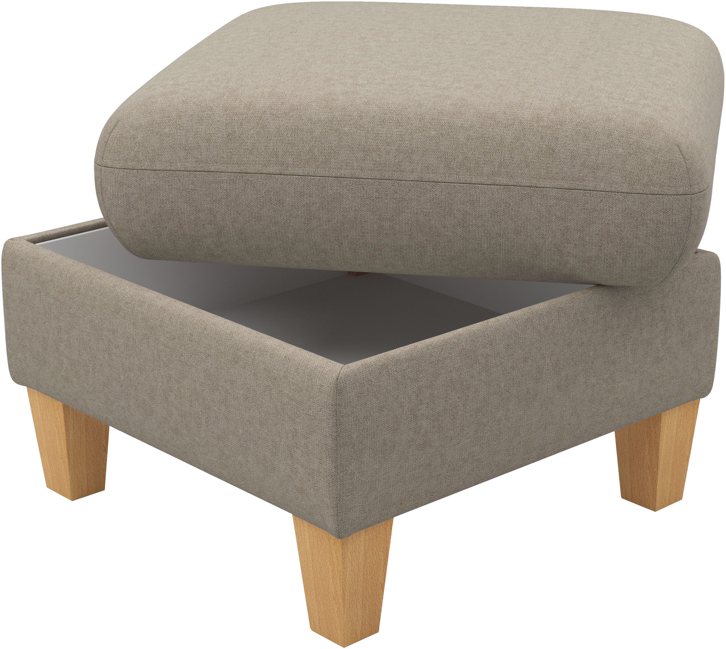 Home affaire Polsterhocker »Rochelle« 1 Stk. tlg. Massive 12 cm Holzbeine