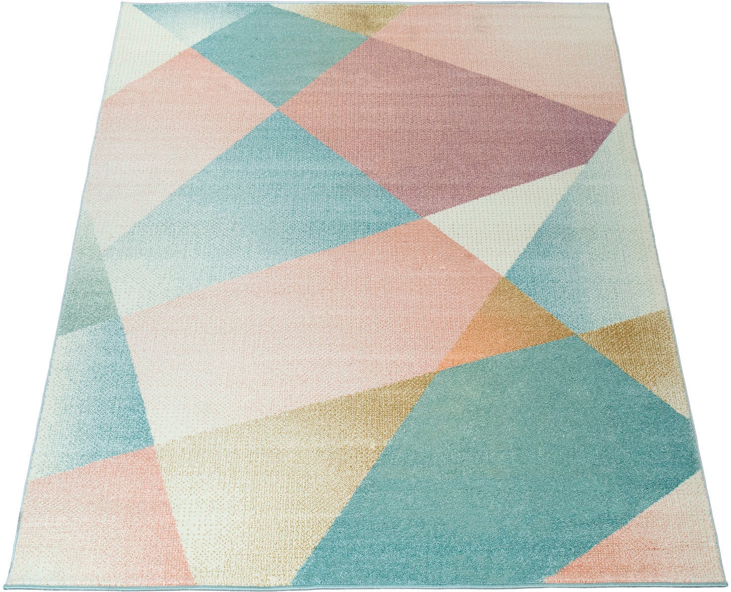 Image of Paco Home Teppich »Kosy 312«, rechteckig, 14 mm Höhe, Kurzflor, buntes geometrisches Design, Pastell-Farben, ideal im Wohnzimmer & Schlafzimmer bei Ackermann Versand Schweiz