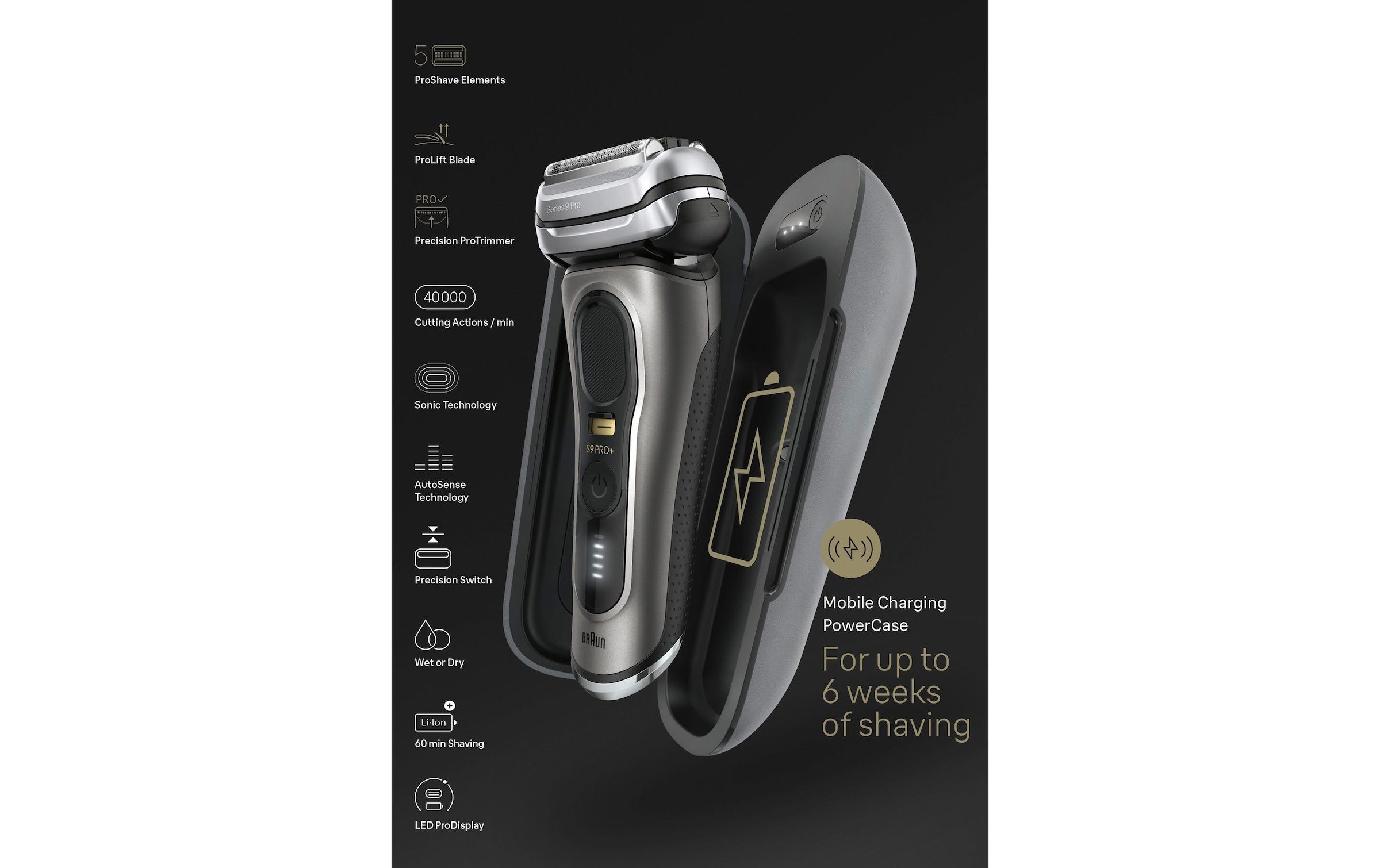 Braun Elektrorasierer »Series 9 Pro+ 9575cc mit Reinigungsstation«