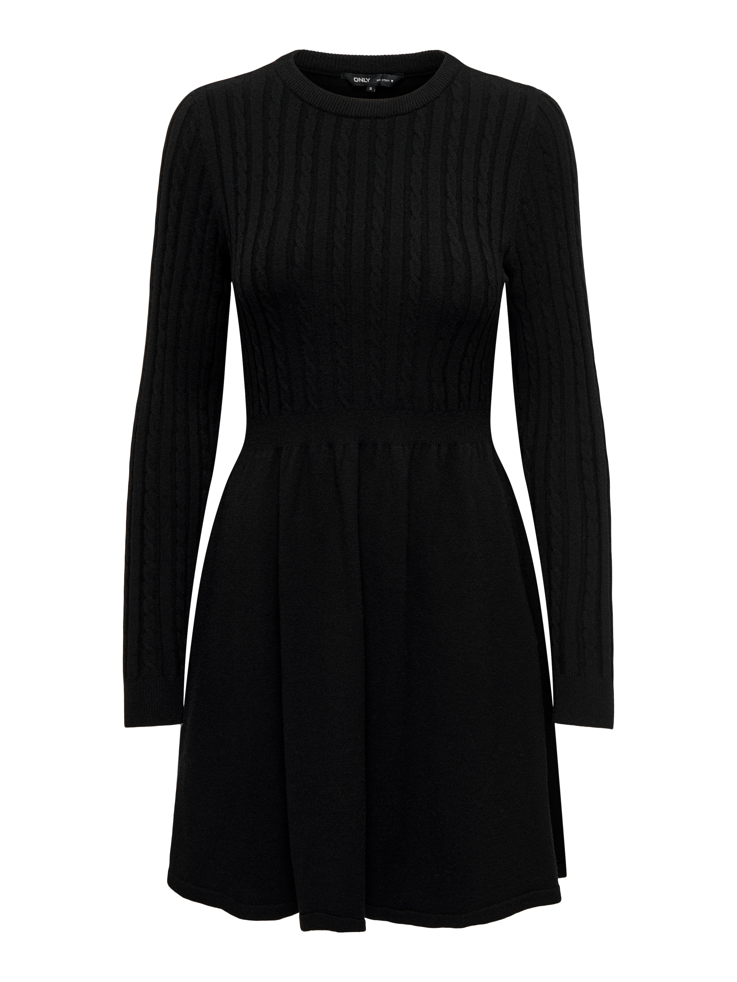 ONLY Strickkleid »ONLFIA LS CABLE DRESS KNT«, tailliert und mit dezentem Zopfstrickmuster im Oberteil